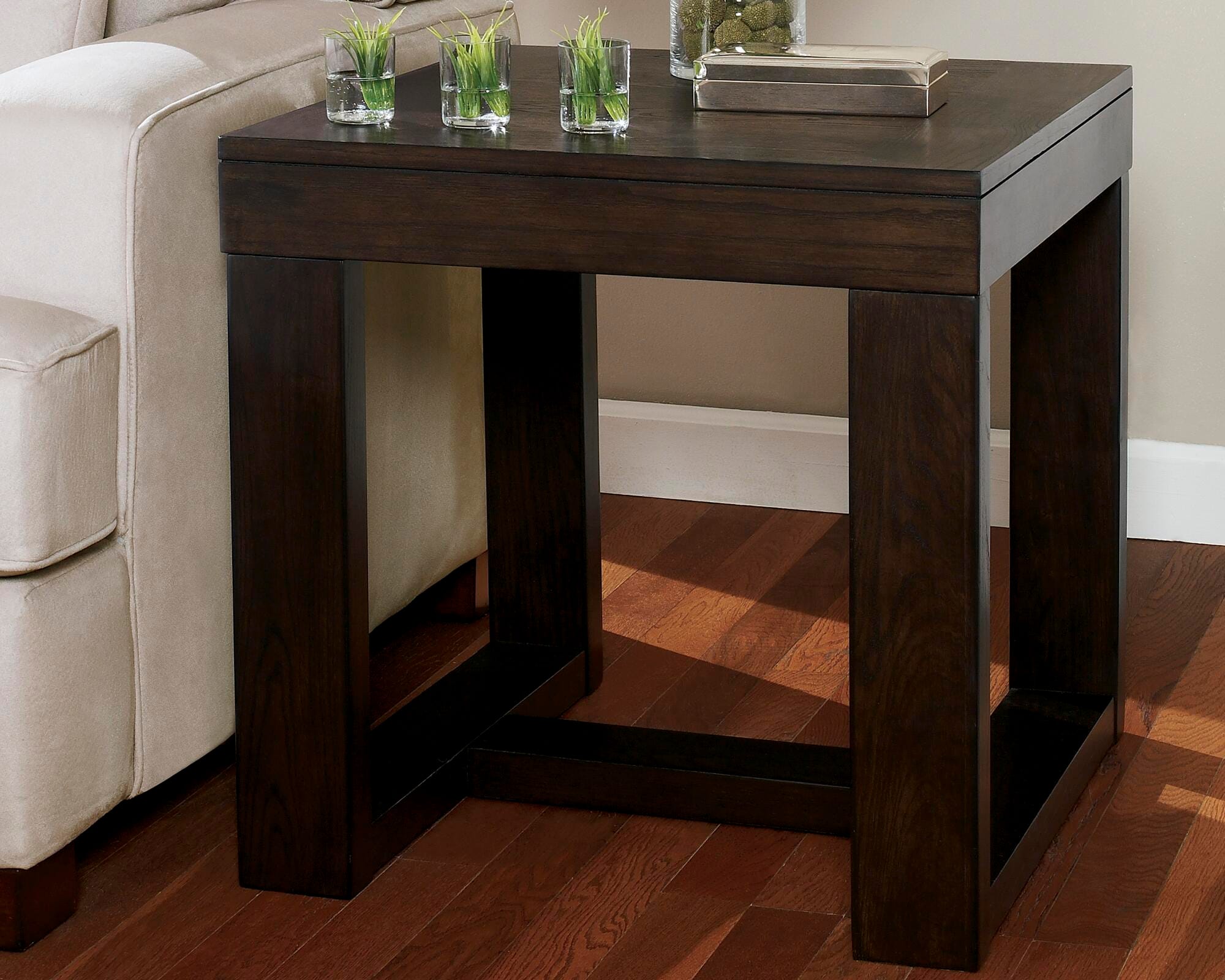 Dar Furniture - Ashley Furniture - Watson End Table - Square End Table / Dark Brown - T481-2