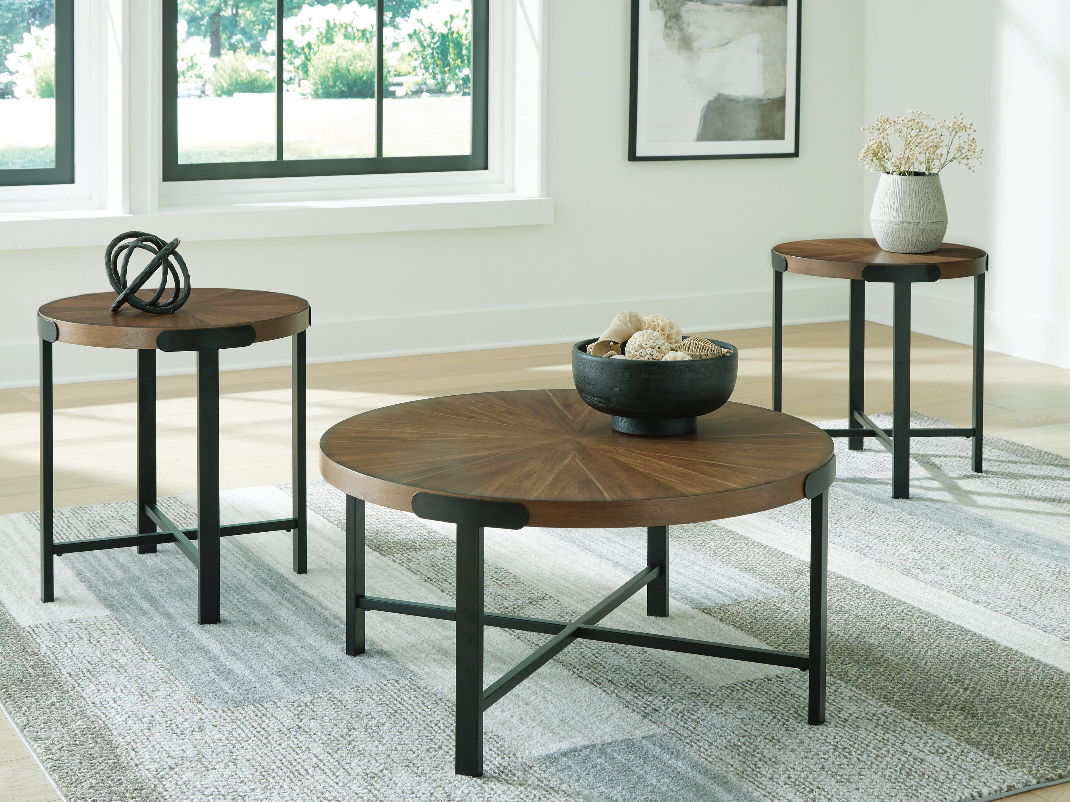 Dar Furniture - Ashley Furniture - Crosstrail Table (Set of 3) - Occasional Table Set (3/CN) / Brown - T483-13
