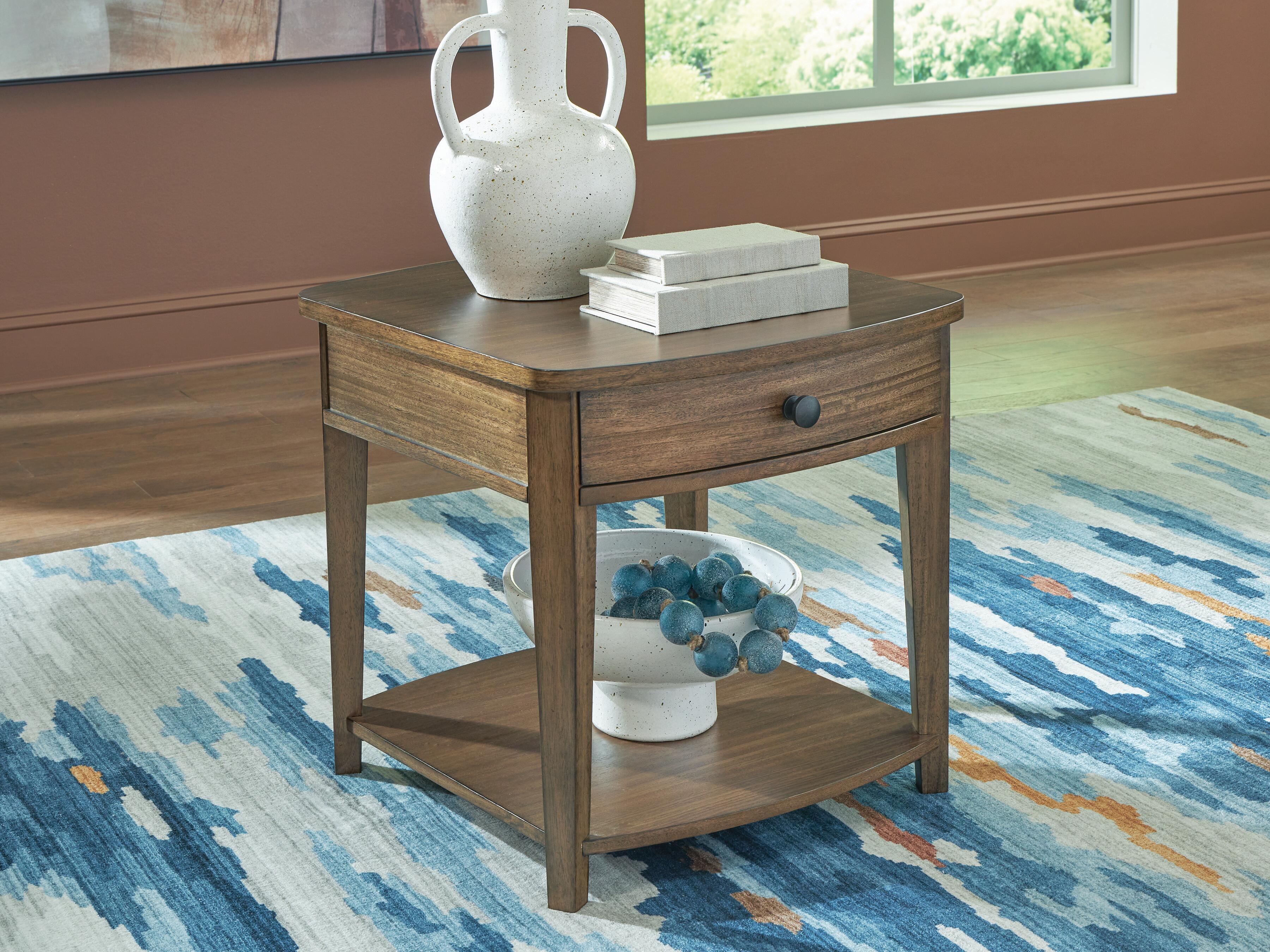 Dar Furniture - Ashley Furniture - Burkbyer End Table - Rectangular End Table / Brown - T513-3