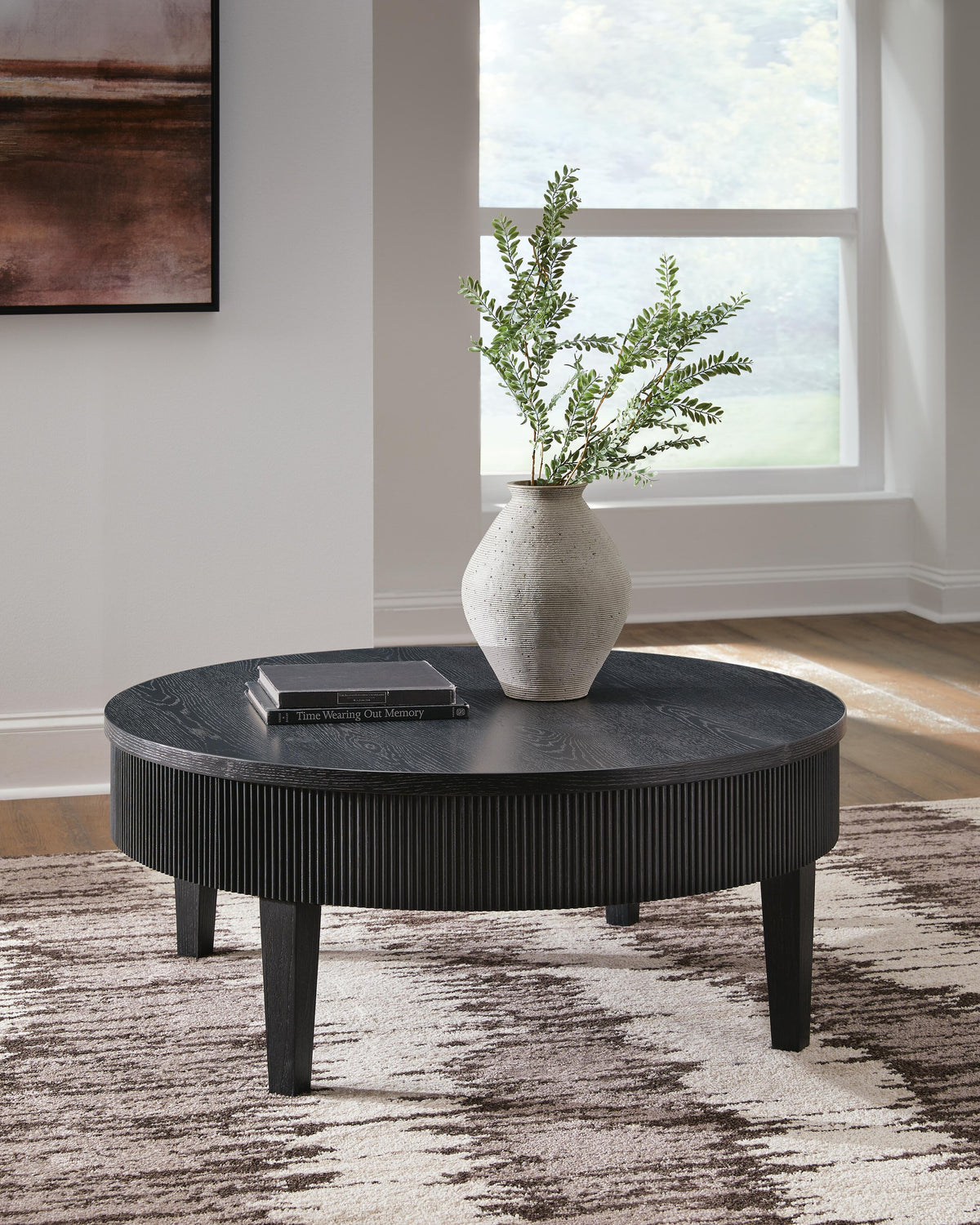 Dar Furniture - Ashley Furniture - Marstream Coffee Table - Round Cocktail Table / Black - T551-8