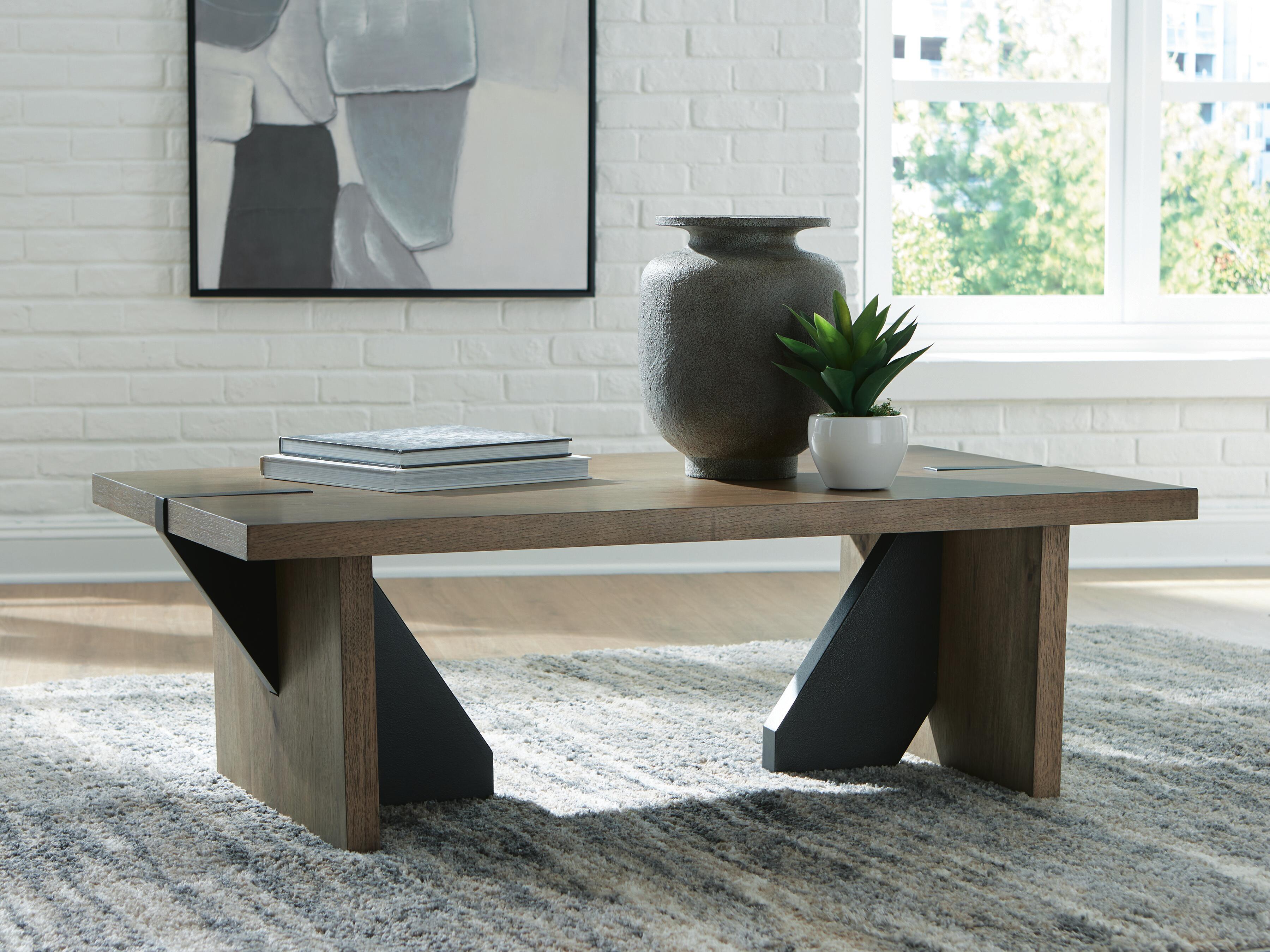 Dar Furniture - Ashley Furniture - Kandinew Coffee Table - Rectangular Cocktail Table / Light Brown - T554-1