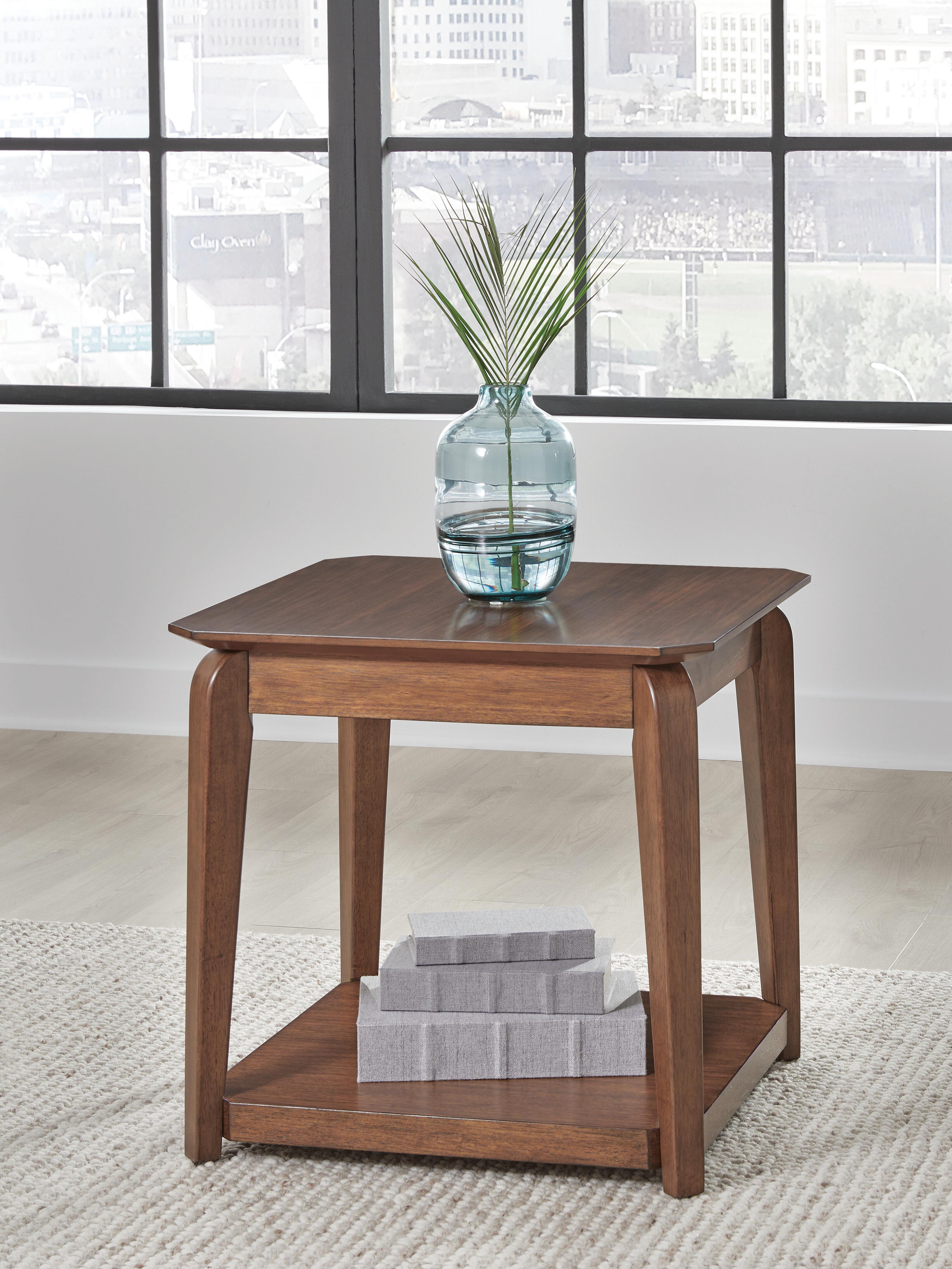 Dar Furniture - Ashley Furniture - Trenmour End Table - Square End Table / Medium Brown - T596-2