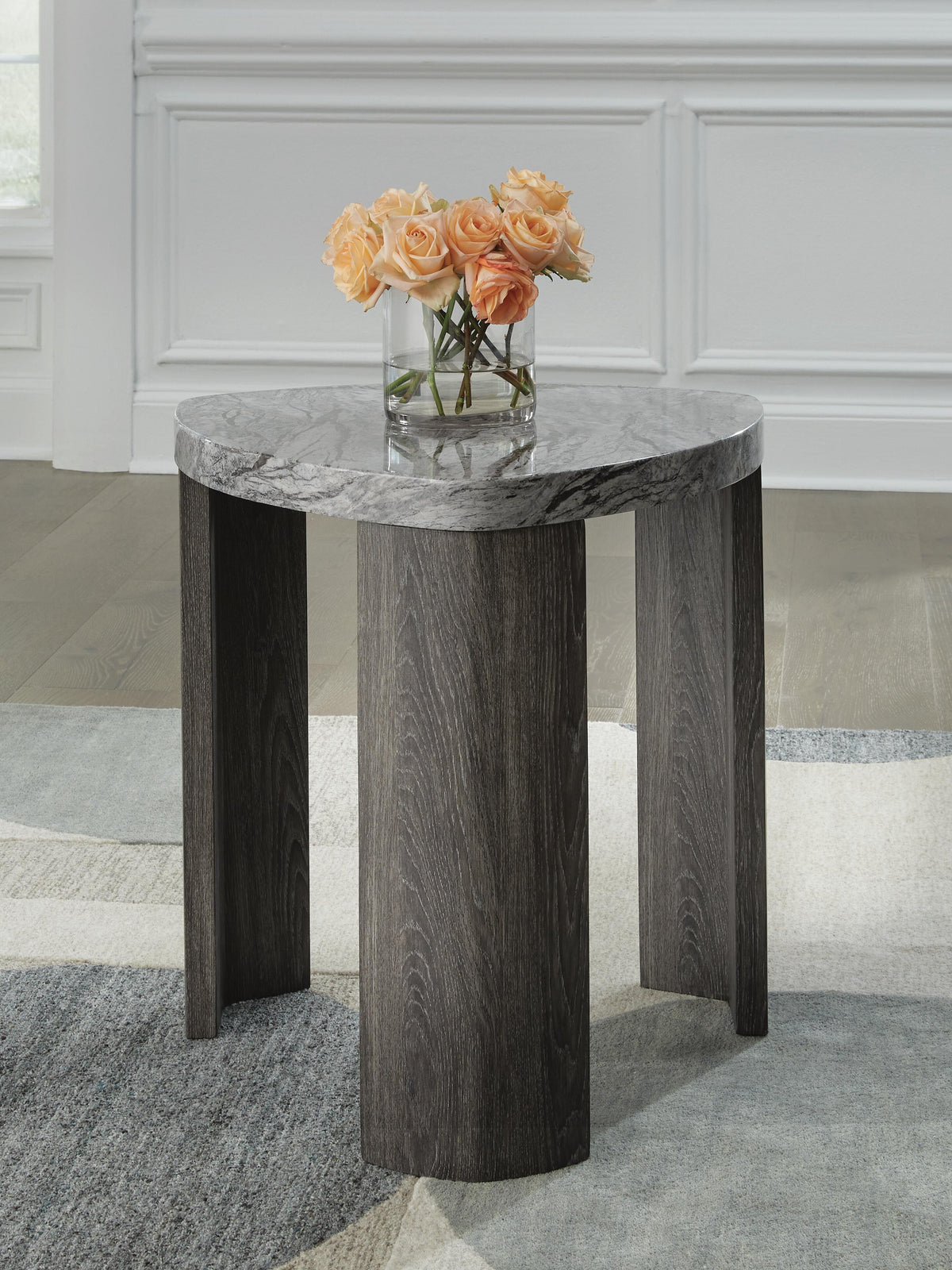 Dar Furniture - Ashley Furniture - Surmour End Table - Triangle End Table / Gray/Brown - T600-6