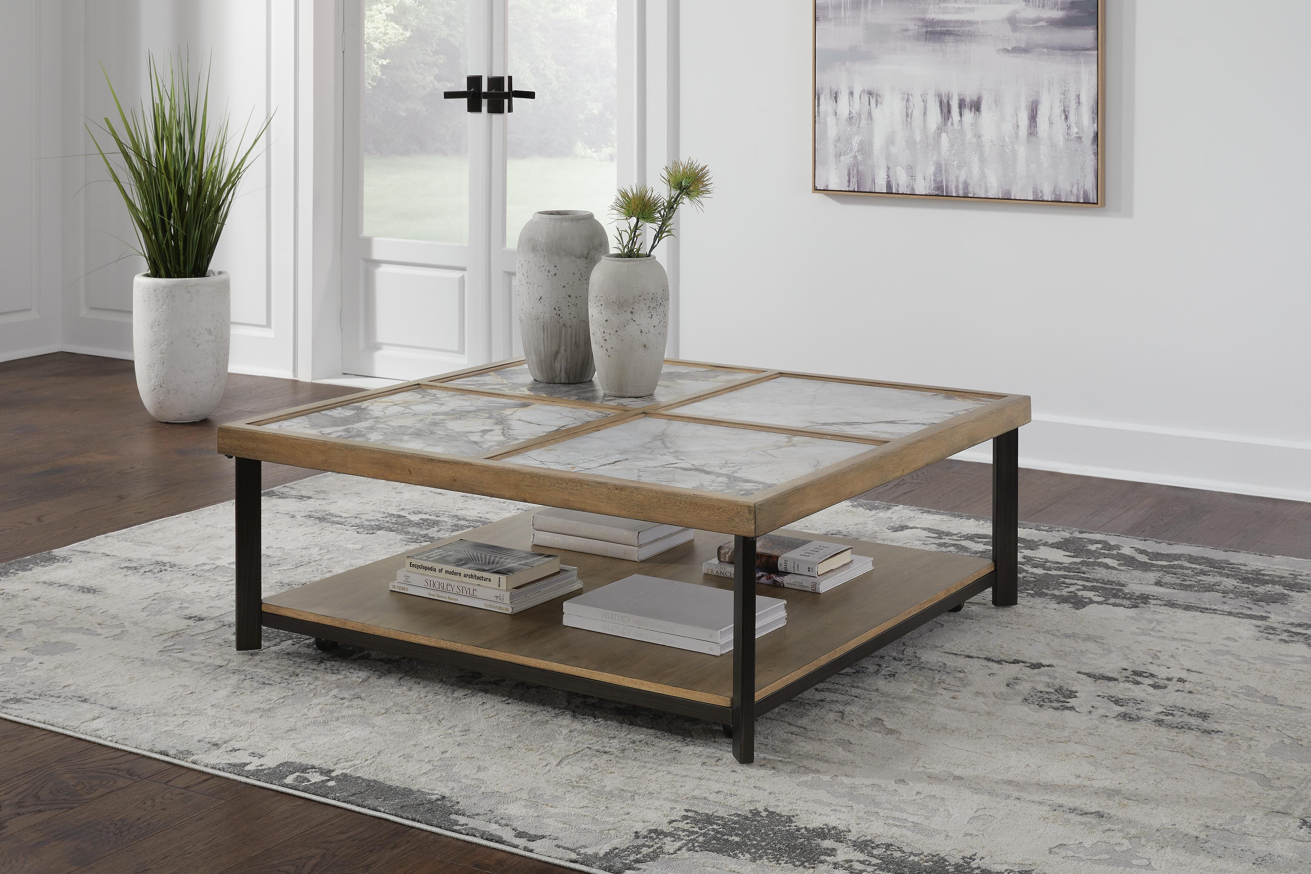 Dar Furniture - Ashley Furniture - Montia Coffee Table - Square Cocktail Table / Multi - T632-8