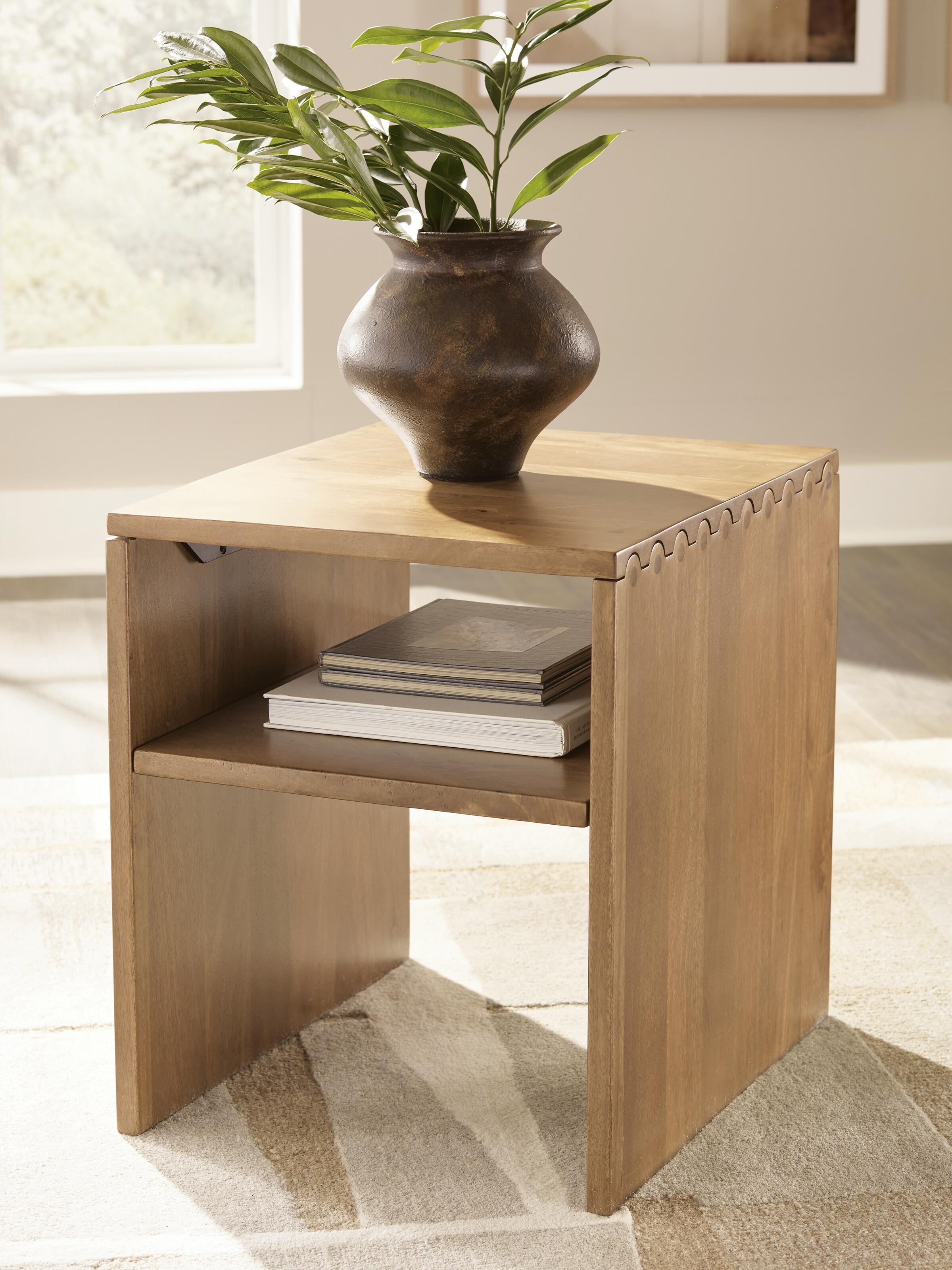 Dar Furniture - Ashley Furniture - Ella Grove End Table - Rectangular End Table / Rich Brown - T639-3