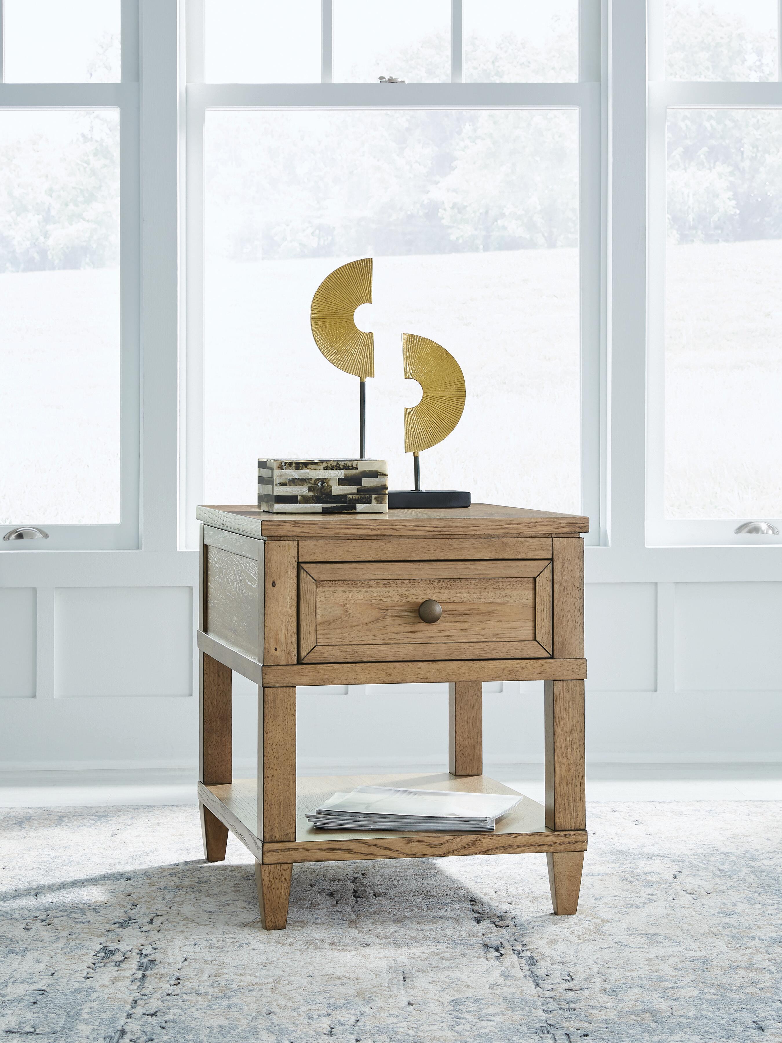 Dar Furniture - Ashley Furniture - Sharlance End Table - Rectangular End Table / Light Brown - T655-3