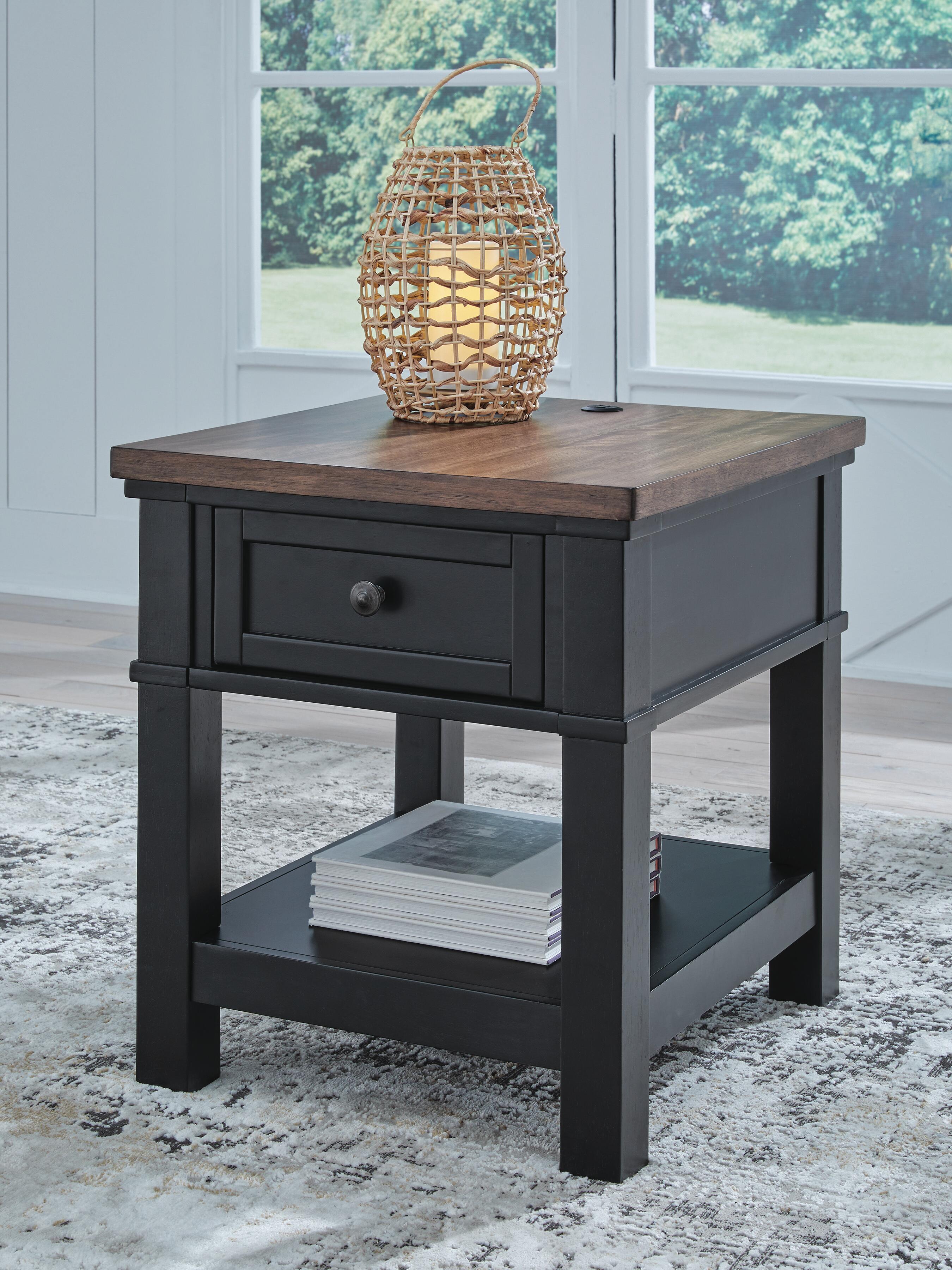Dar Furniture - Ashley Furniture - Wildenauer End Table - Rectangular End Table / Brown/Black - T664-3