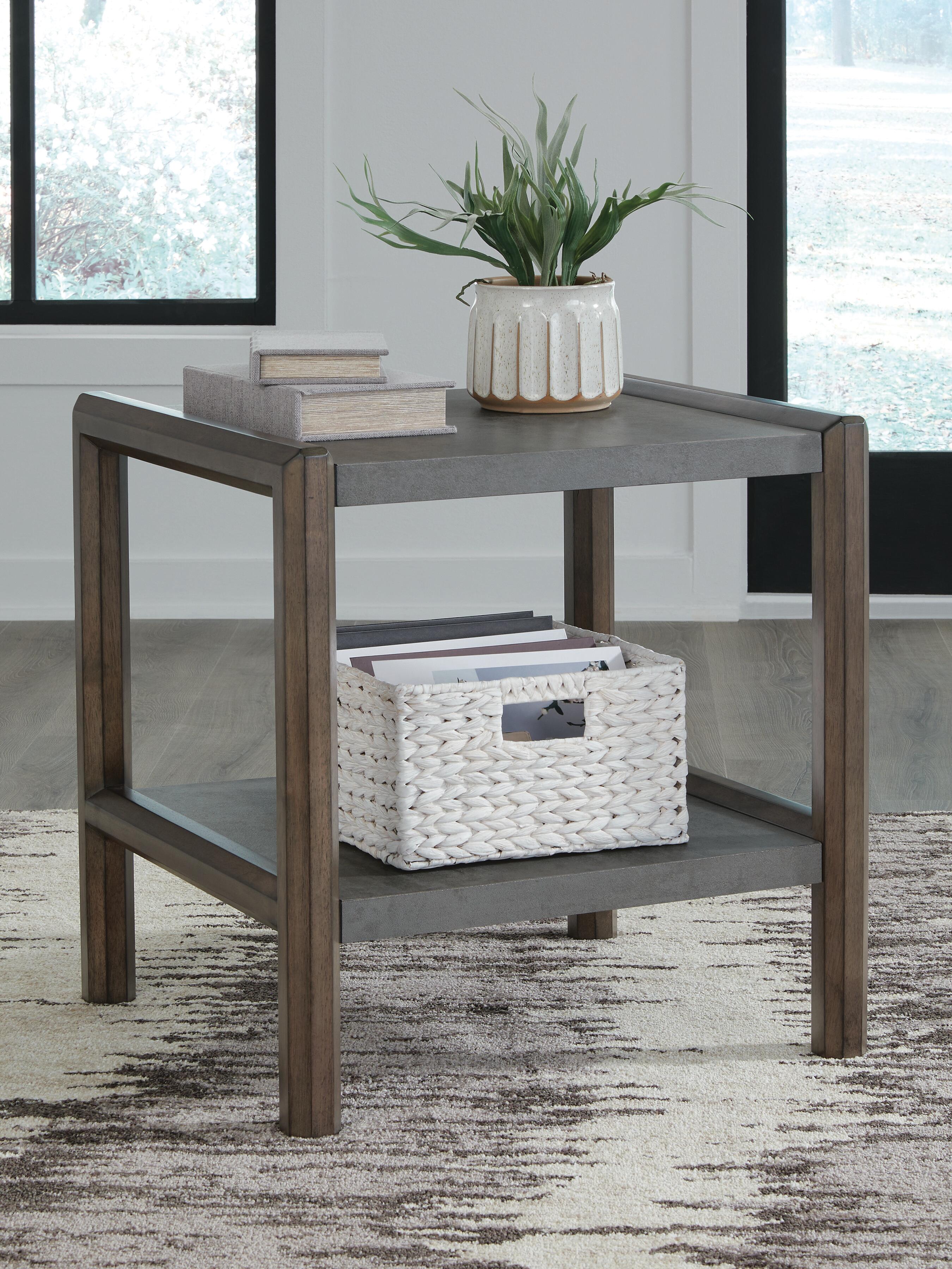 Dar Furniture - Ashley Furniture - Kallenny End Table - Rectangular End Table / Brown/Gray - T669-3