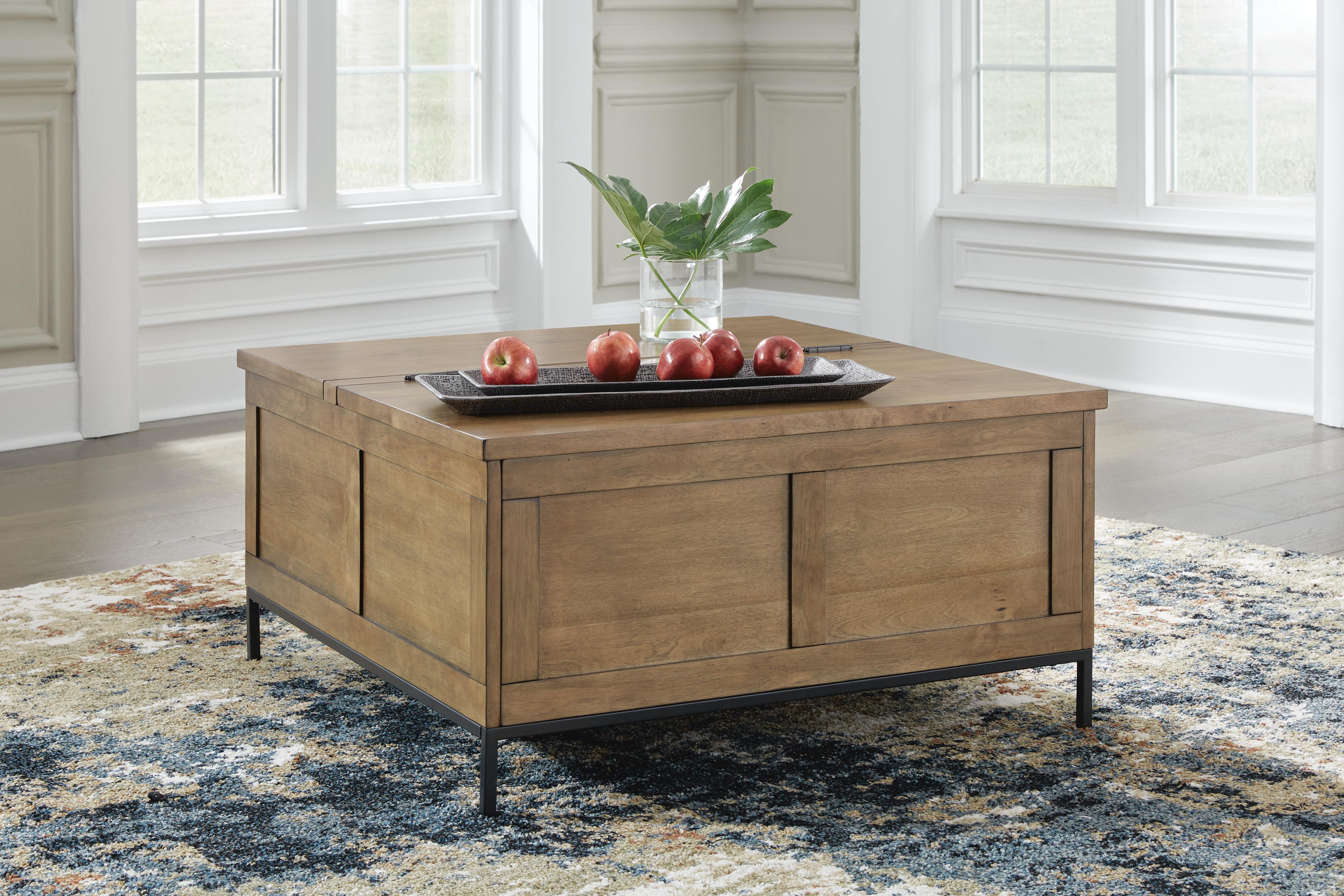 Dar Furniture - Ashley Furniture - Torlanta Lift-Top Coffee Table - Lift Top Cocktail Table / Brown - T686-9