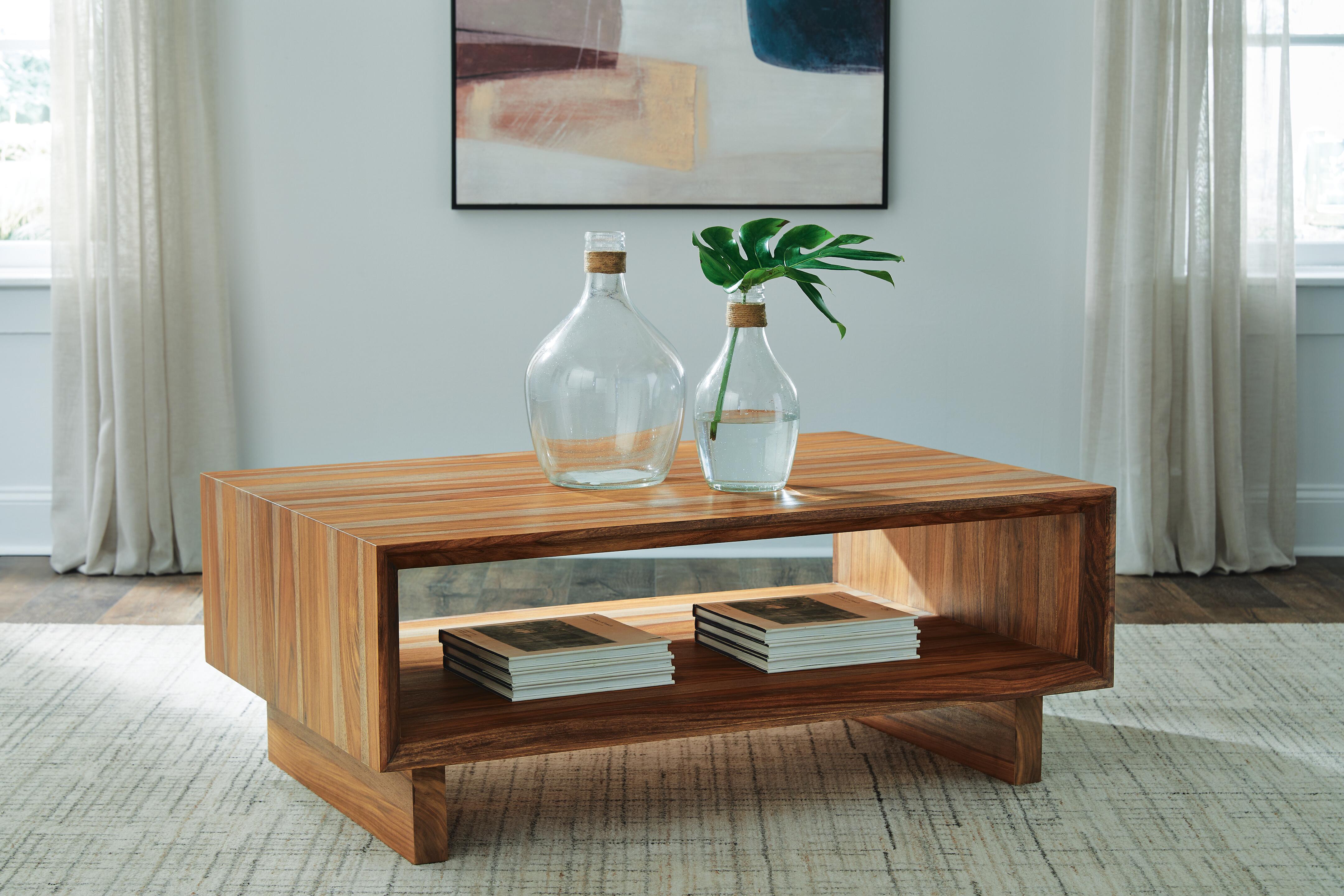 Dar Furniture - Ashley Furniture - Dressonni Coffee Table - Rectangular Cocktail Table / Brown - T690-1