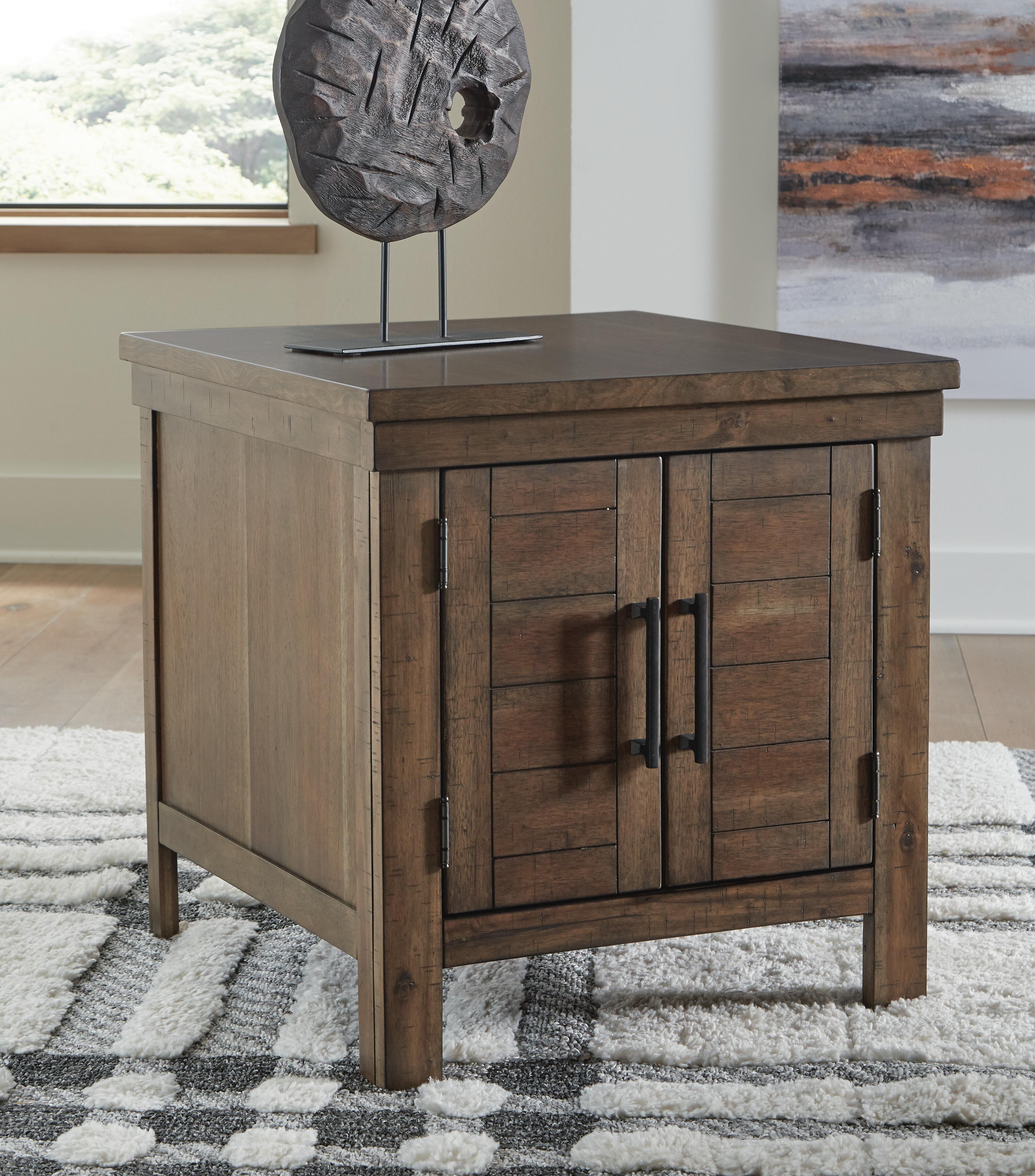 Dar Furniture - Ashley Furniture - Moriville End Table - Rectangular End Table / Grayish Brown - T731-3