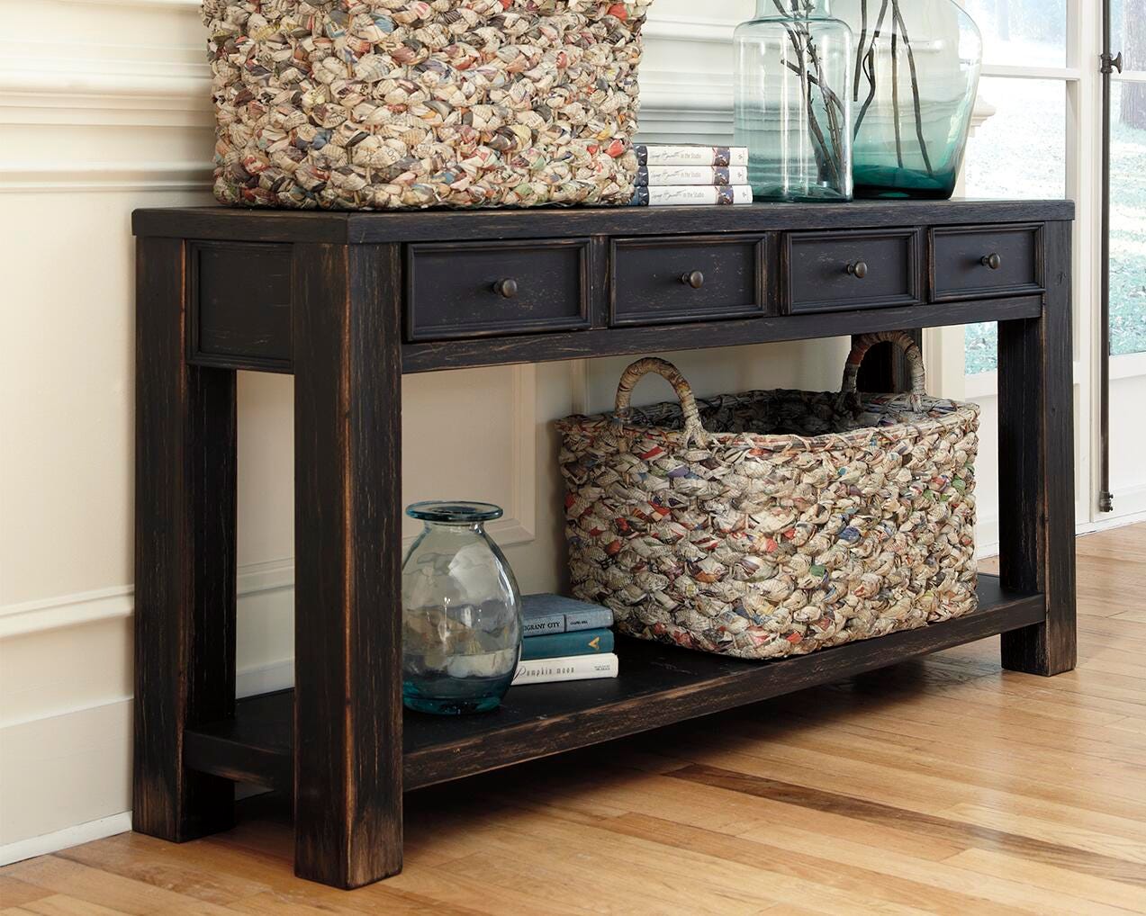Dar Furniture - Ashley Furniture - Gavelston Sofa/Console Table - Sofa Table / Black - T732-4