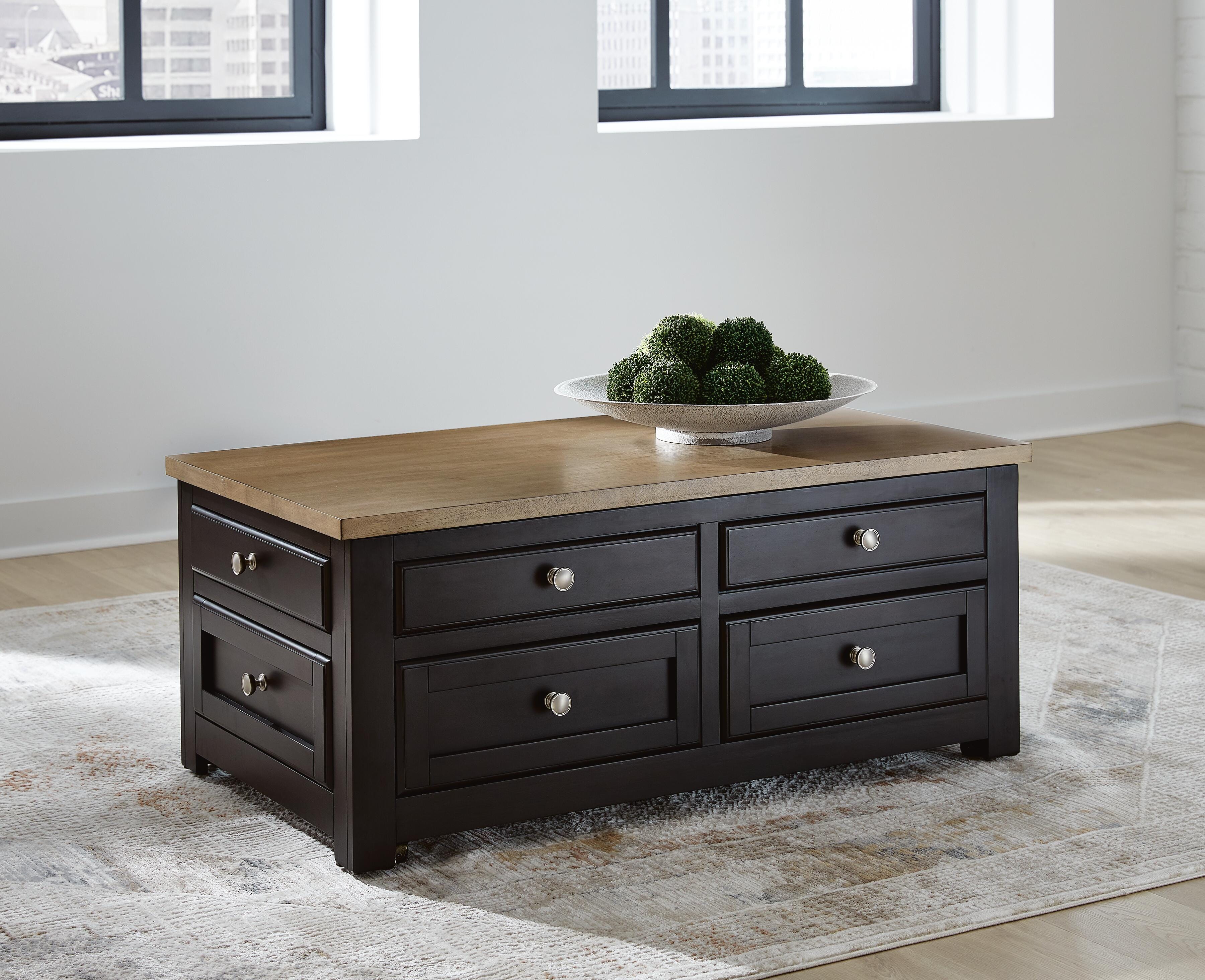 Dar Furniture - Ashley Furniture - Drazmine Lift-Top Coffee Table - Lift Top Cocktail Table / Brown - T734-20