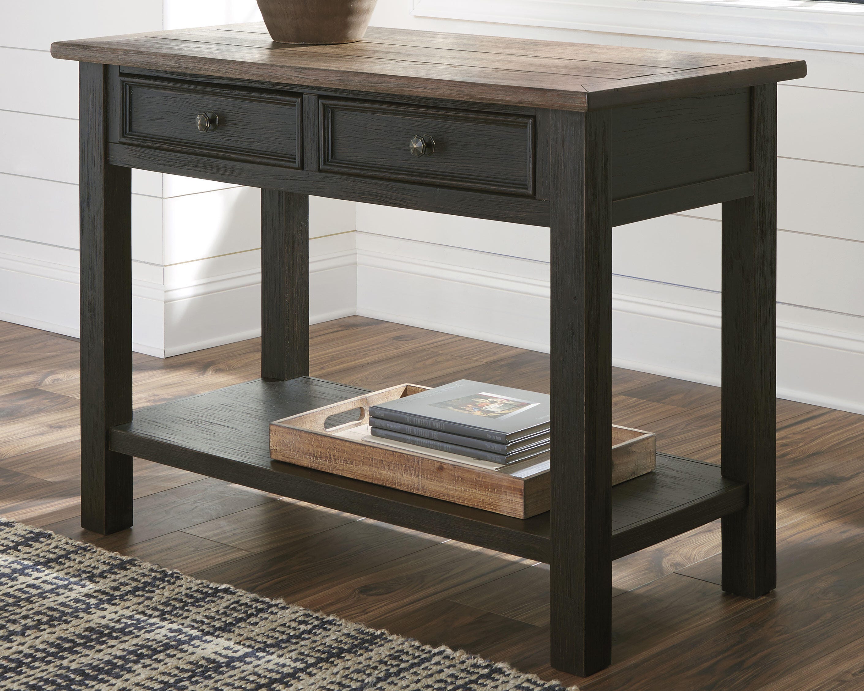 Dar Furniture - Ashley Furniture - Tyler Creek Sofa/Console Table - Sofa Table / Grayish Brown/Black - T736-4