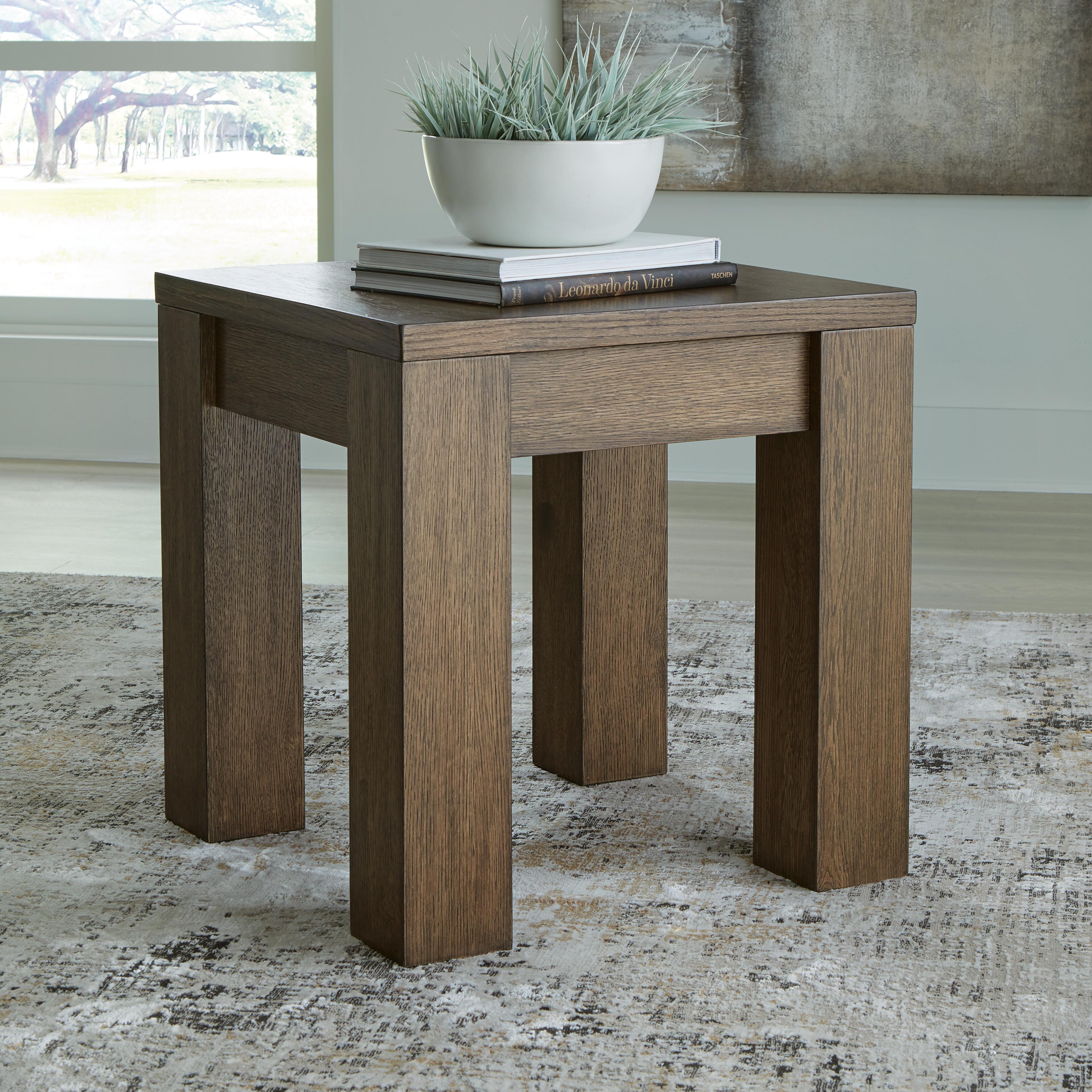 Dar Furniture - Ashley Furniture - Rosswain End Table - Square End Table / Warm Brown - T763-2
