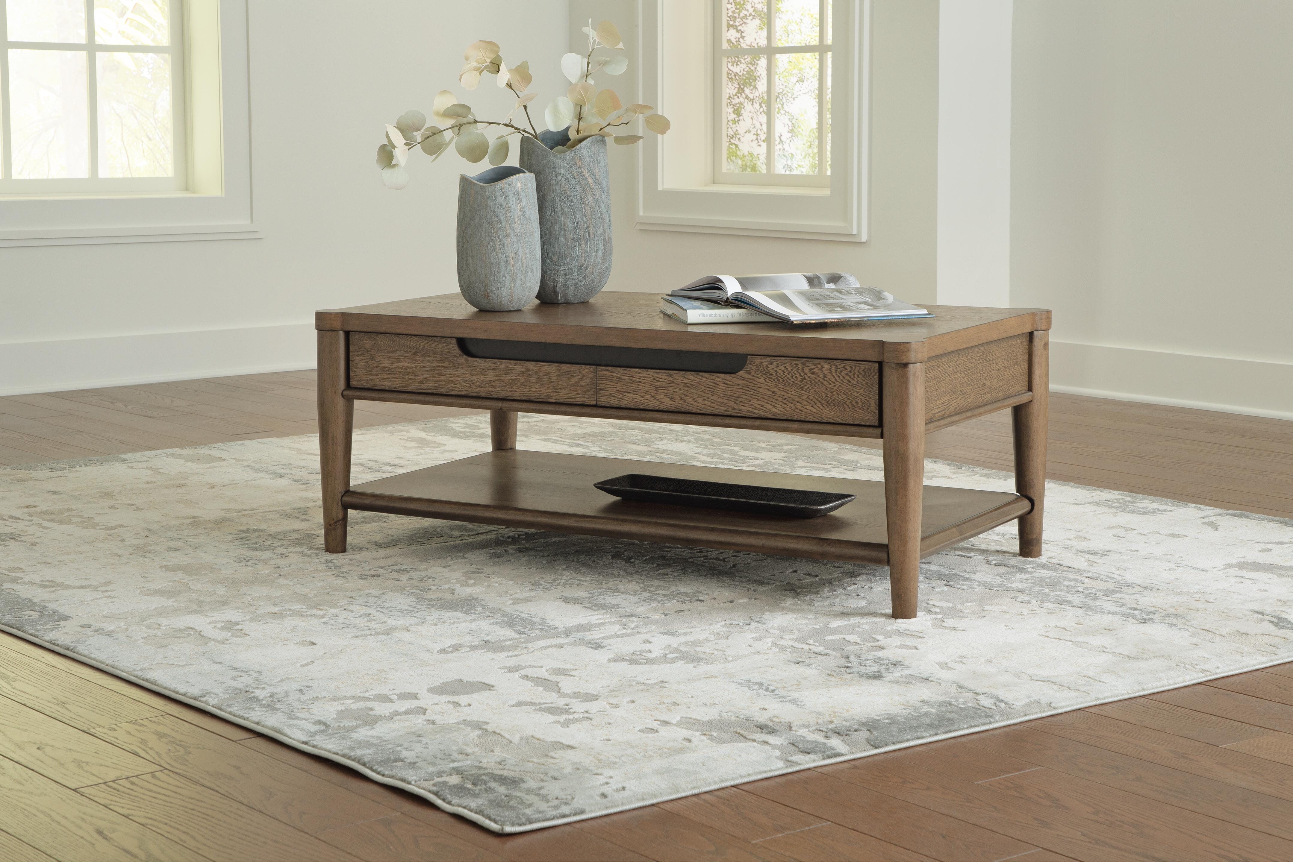 Dar Furniture - Ashley Furniture - Roanhowe Coffee Table - Rectangular Cocktail Table / Brown - T769-1