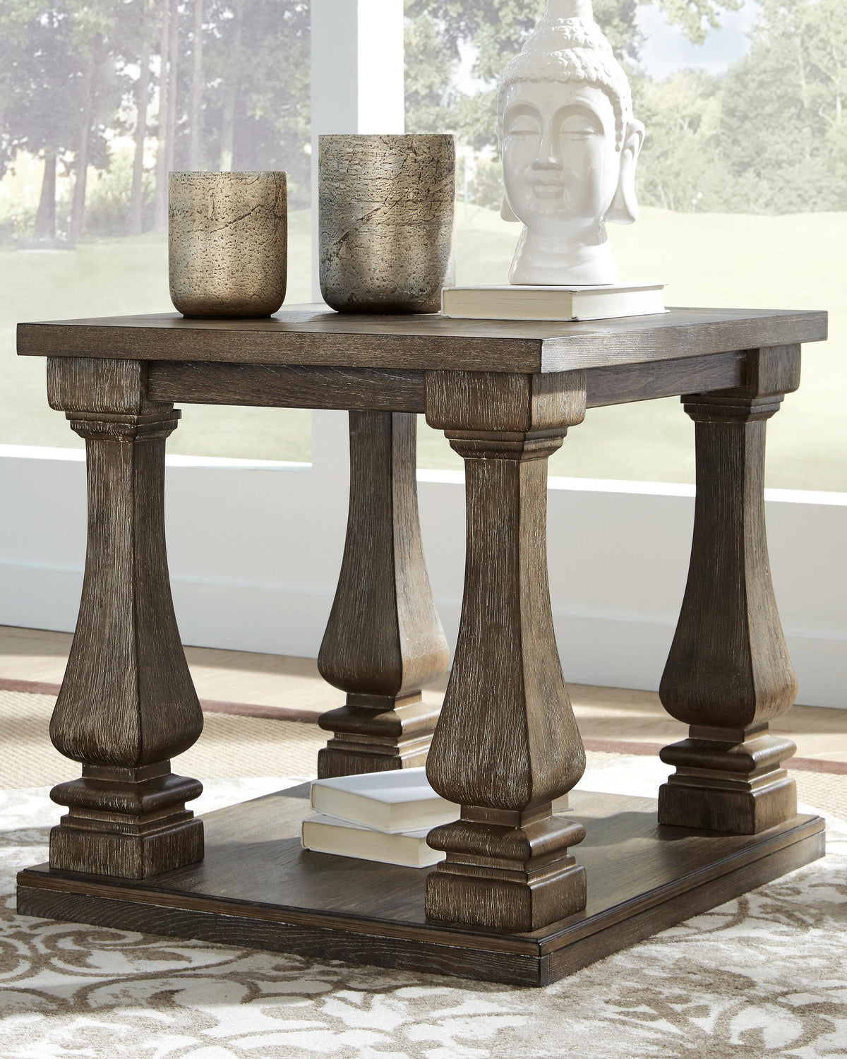 Dar Furniture - Ashley Furniture - Johnelle End Table - Rectangular End Table / Gray - T776-3