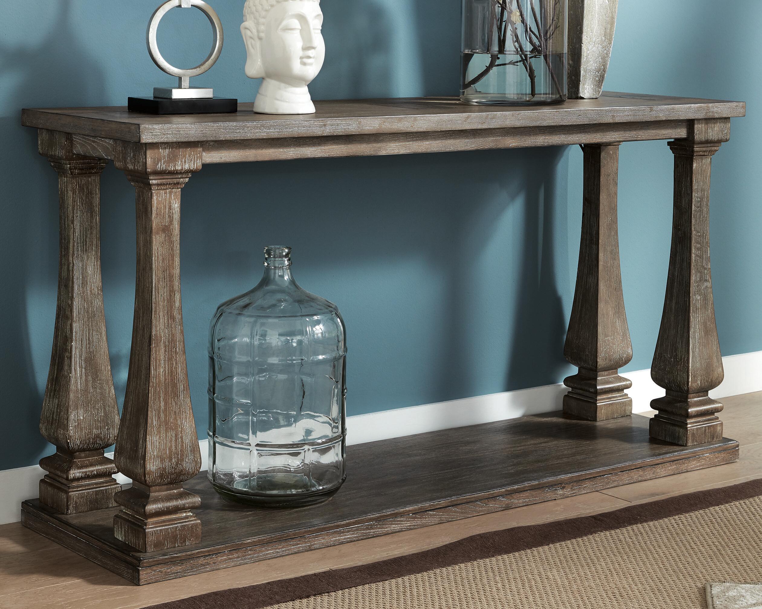 Dar Furniture - Ashley Furniture - Johnelle Sofa Table - Sofa Table / Gray - T776-4