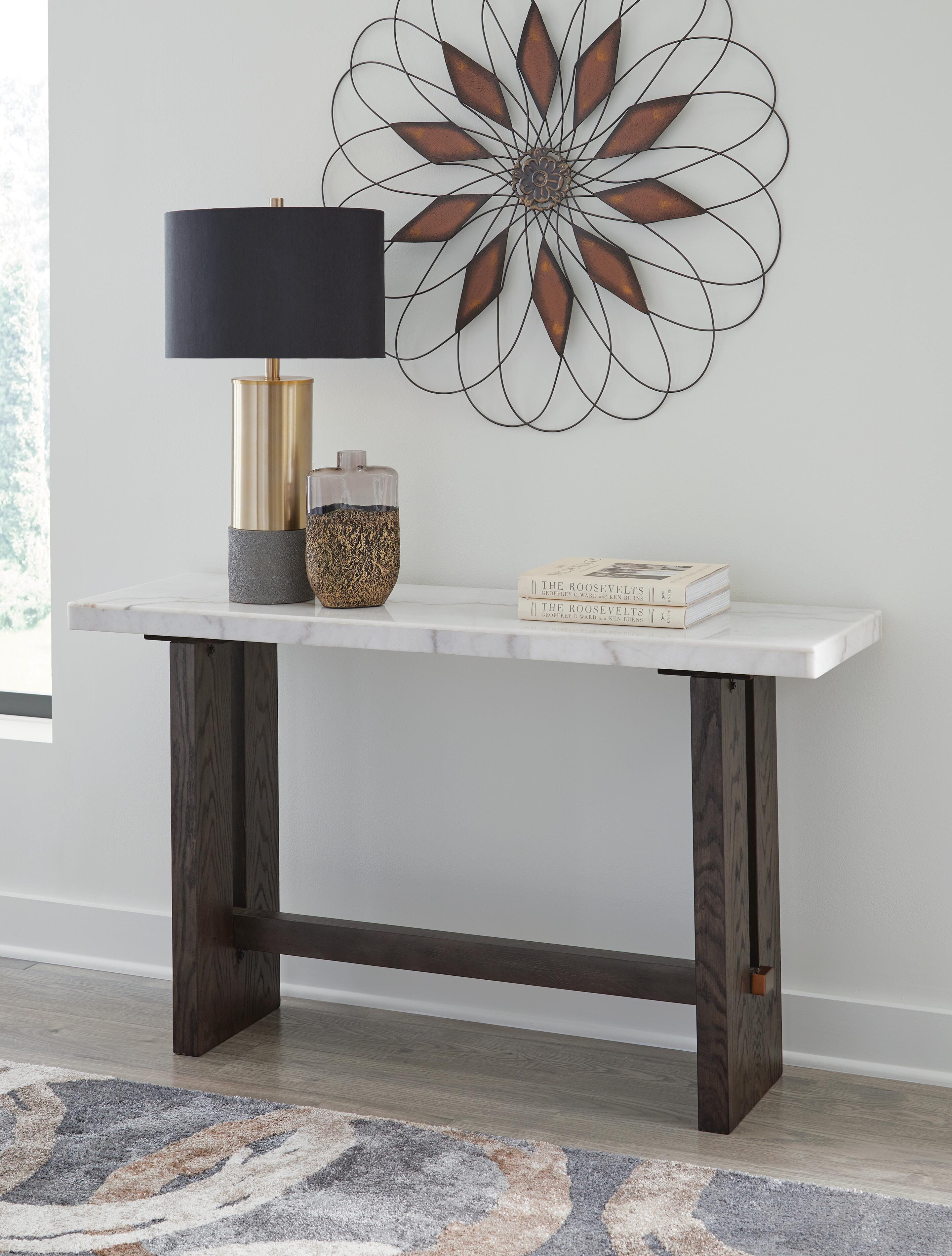 Dar Furniture - Ashley Furniture - Burkhaus Sofa Table - Sofa Table / White/Dark Brown - T779-4