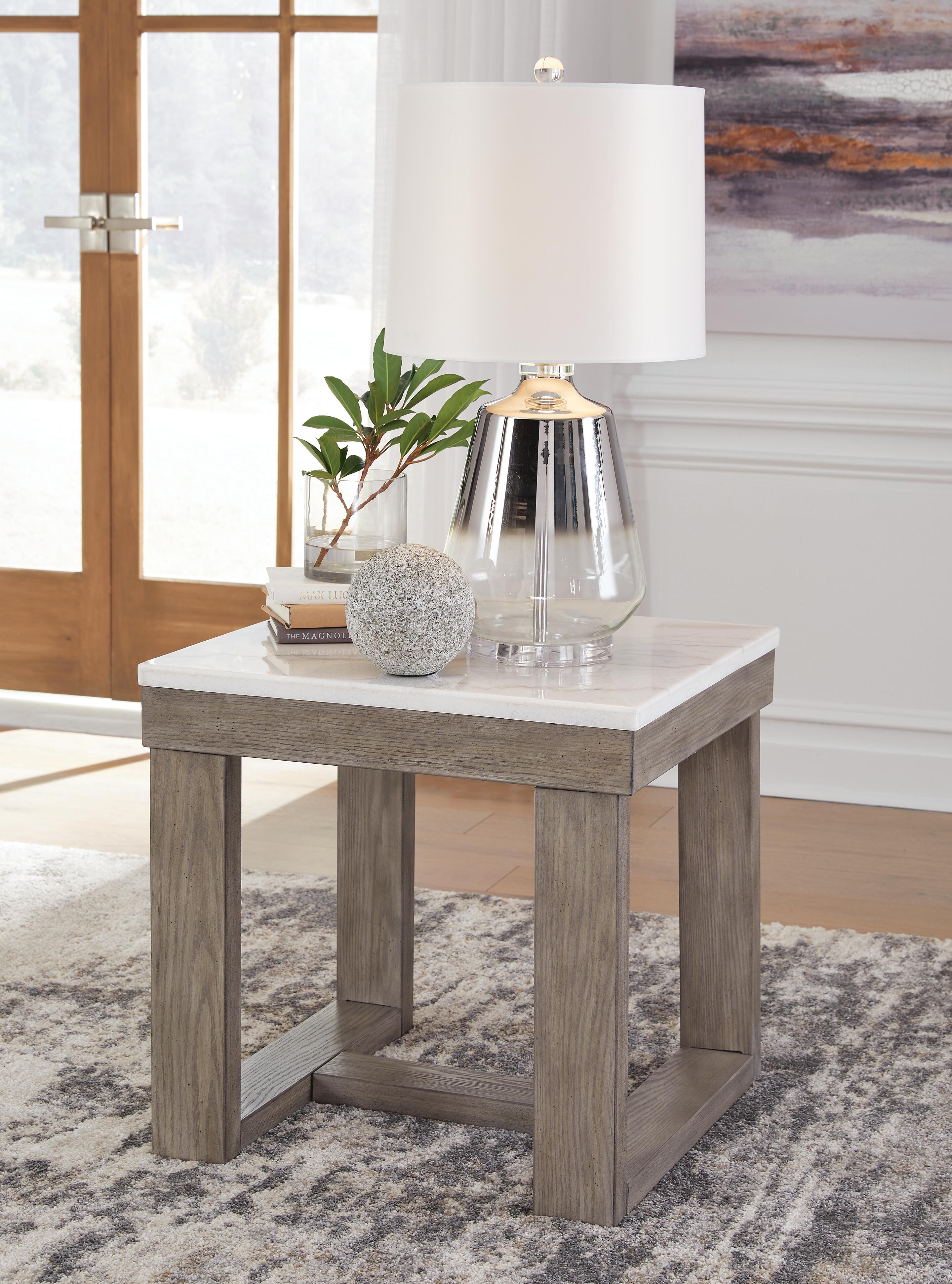 Dar Furniture - Ashley Furniture - Loyaska End Table - Square End Table / Brown/Ivory - T789-2