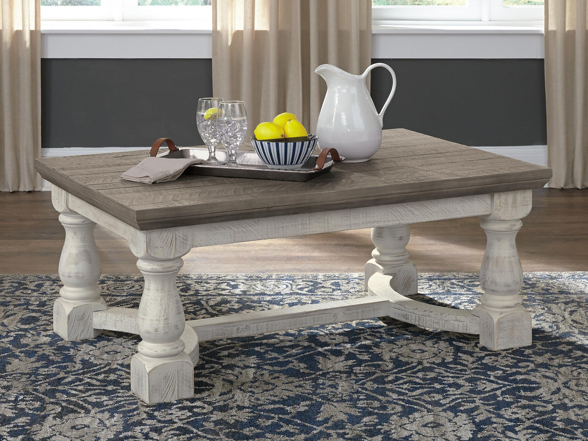 Dar Furniture - Ashley Furniture - Havalance Coffee Table - Rectangular Cocktail Table / Gray/White - T814-1