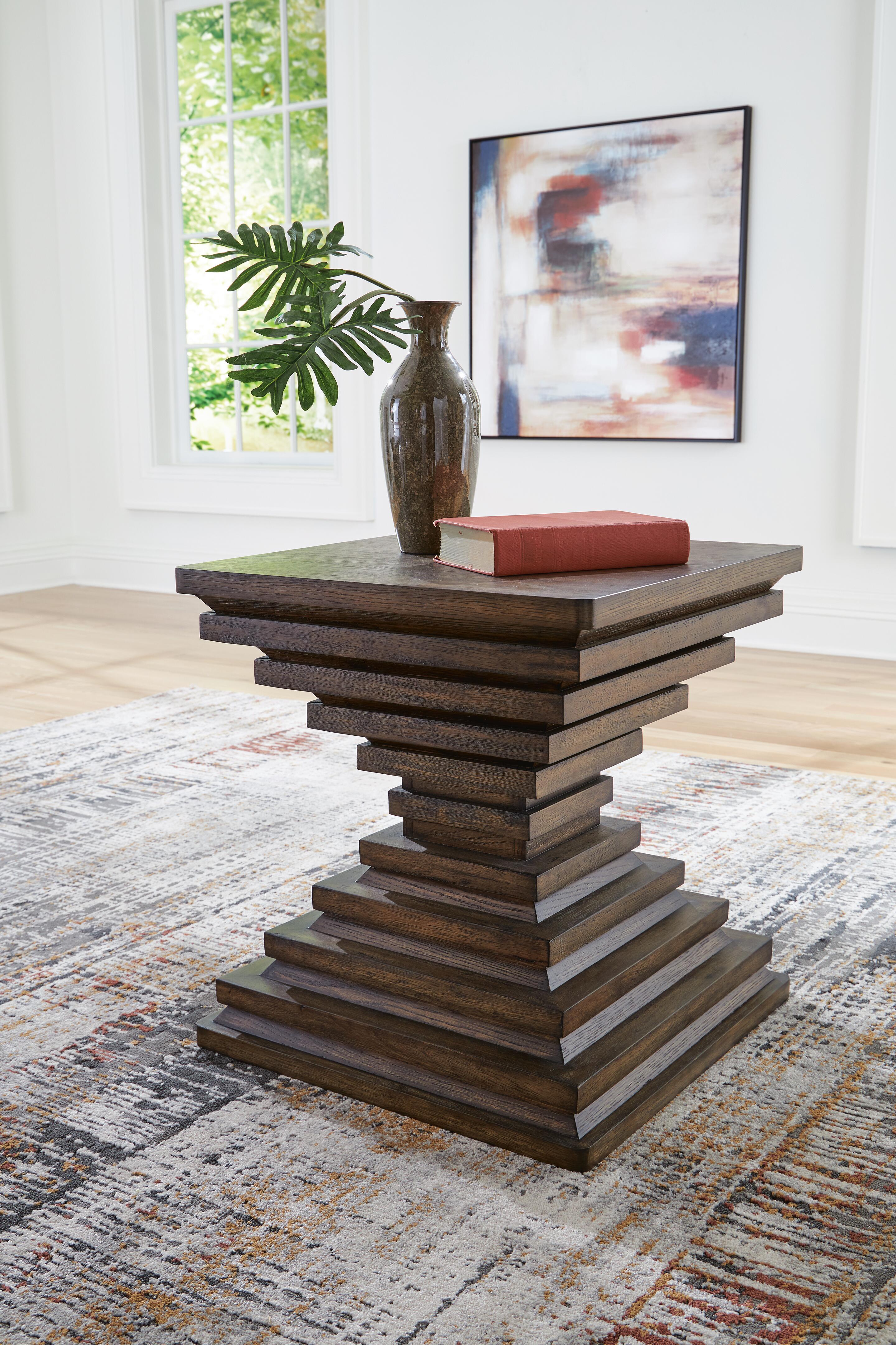 Dar Furniture - Ashley Furniture - Hannodream End Table - Square End Table / Warm Brown - T821-2