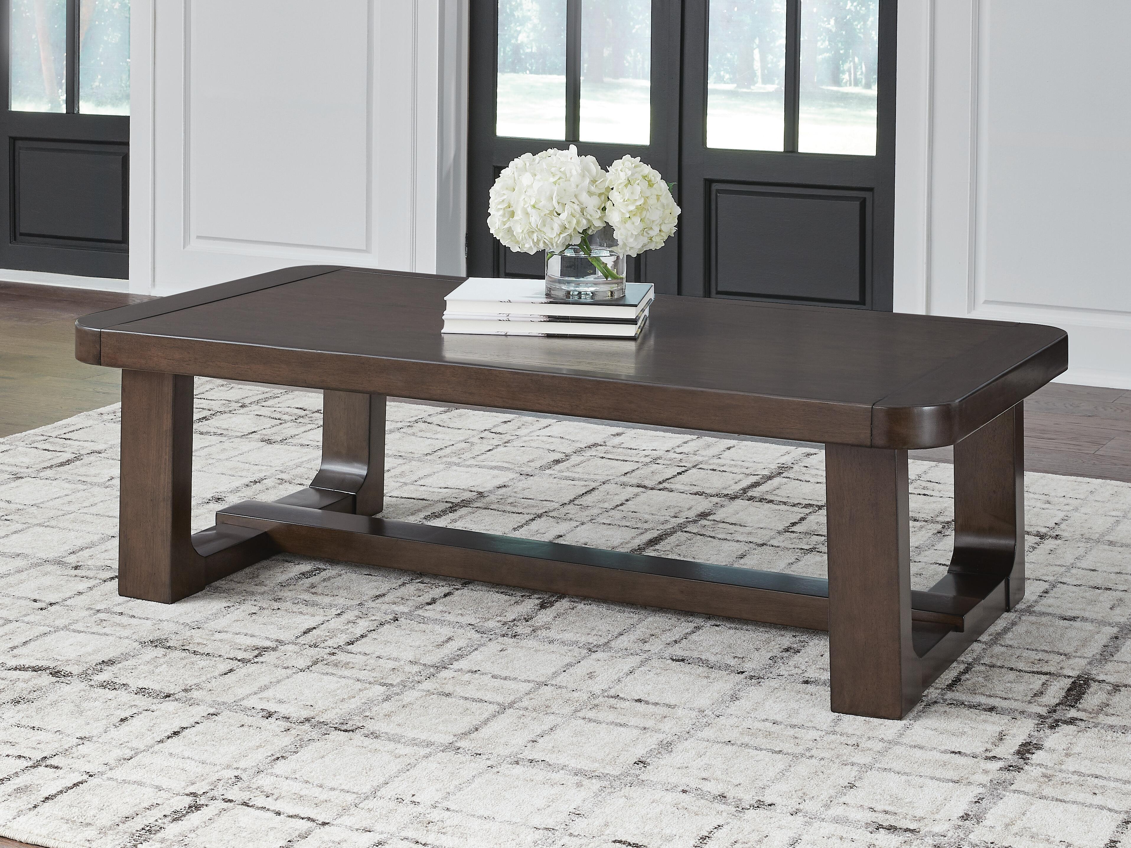 Dar Furniture - Ashley Furniture - Breckington Coffee Table - Rectangular Cocktail Table / Dark Brown - T856-1