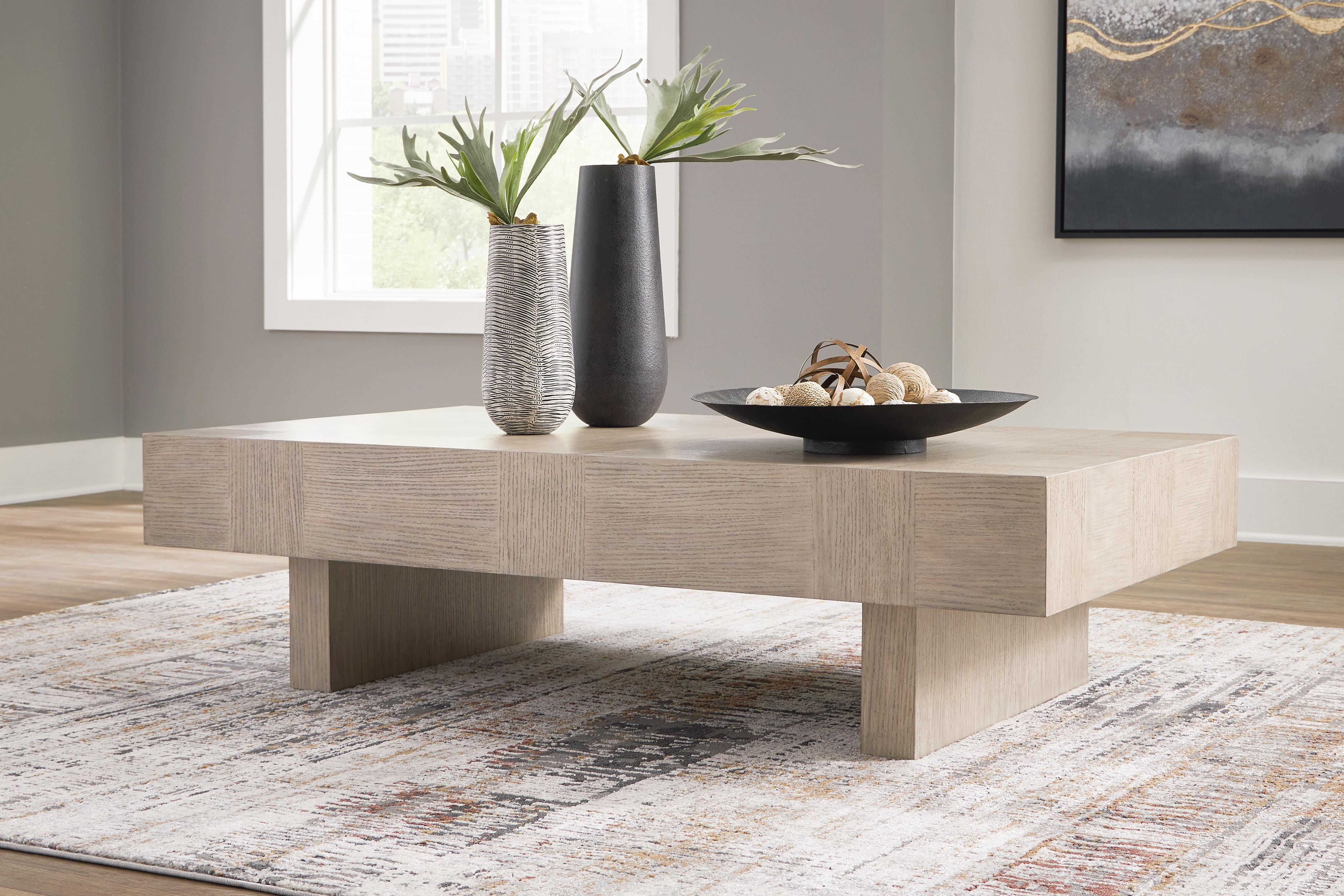 Dar Furniture - Ashley Furniture - Jorlaina Coffee Table - Rectangular Cocktail Table / Light Grayish Brown - T922-1