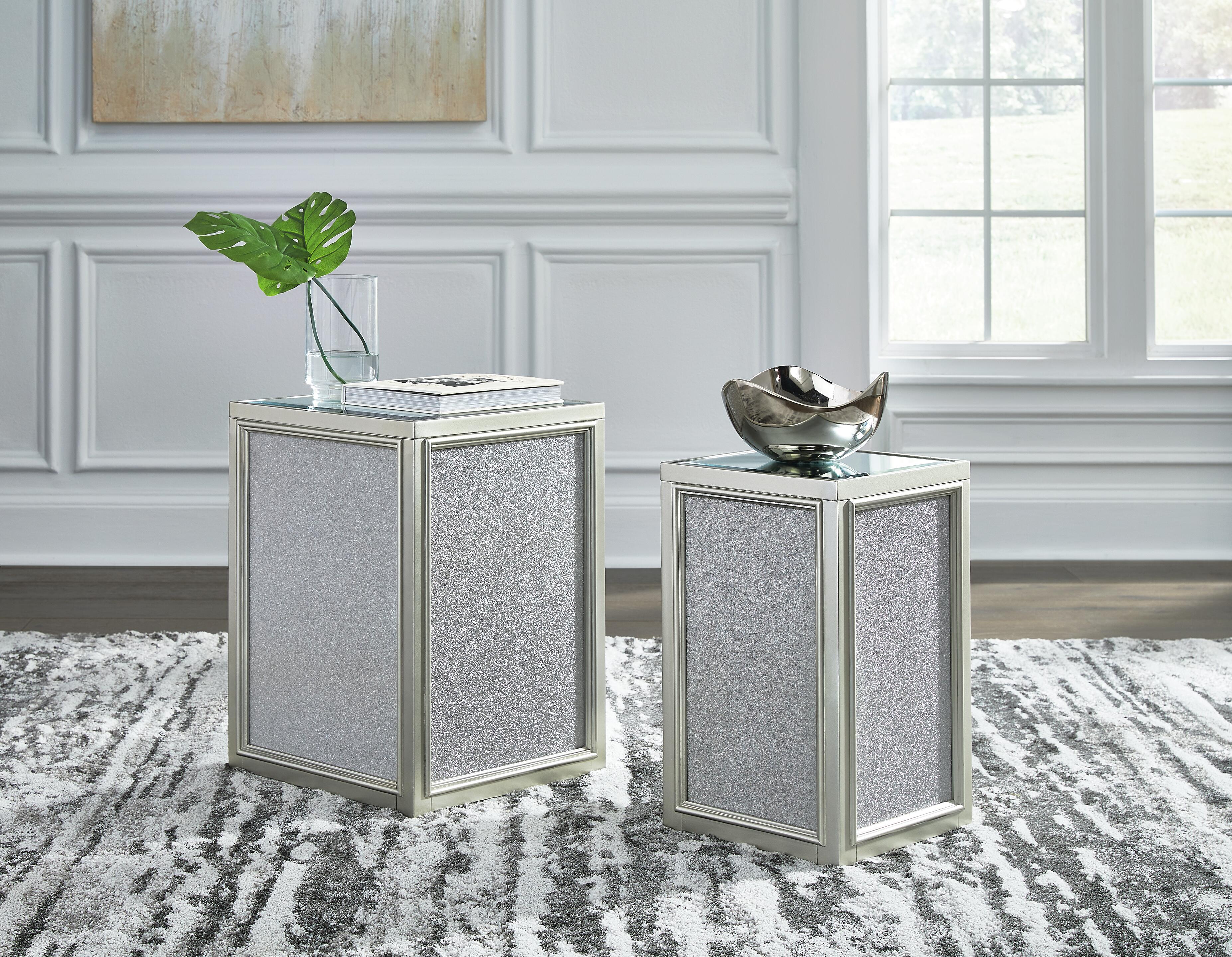 Dar Furniture - Ashley Furniture - Traleena Nesting End Table (Set of 2) - Nesting End Tables (Set of 2) / Silver Finish - T957-16
