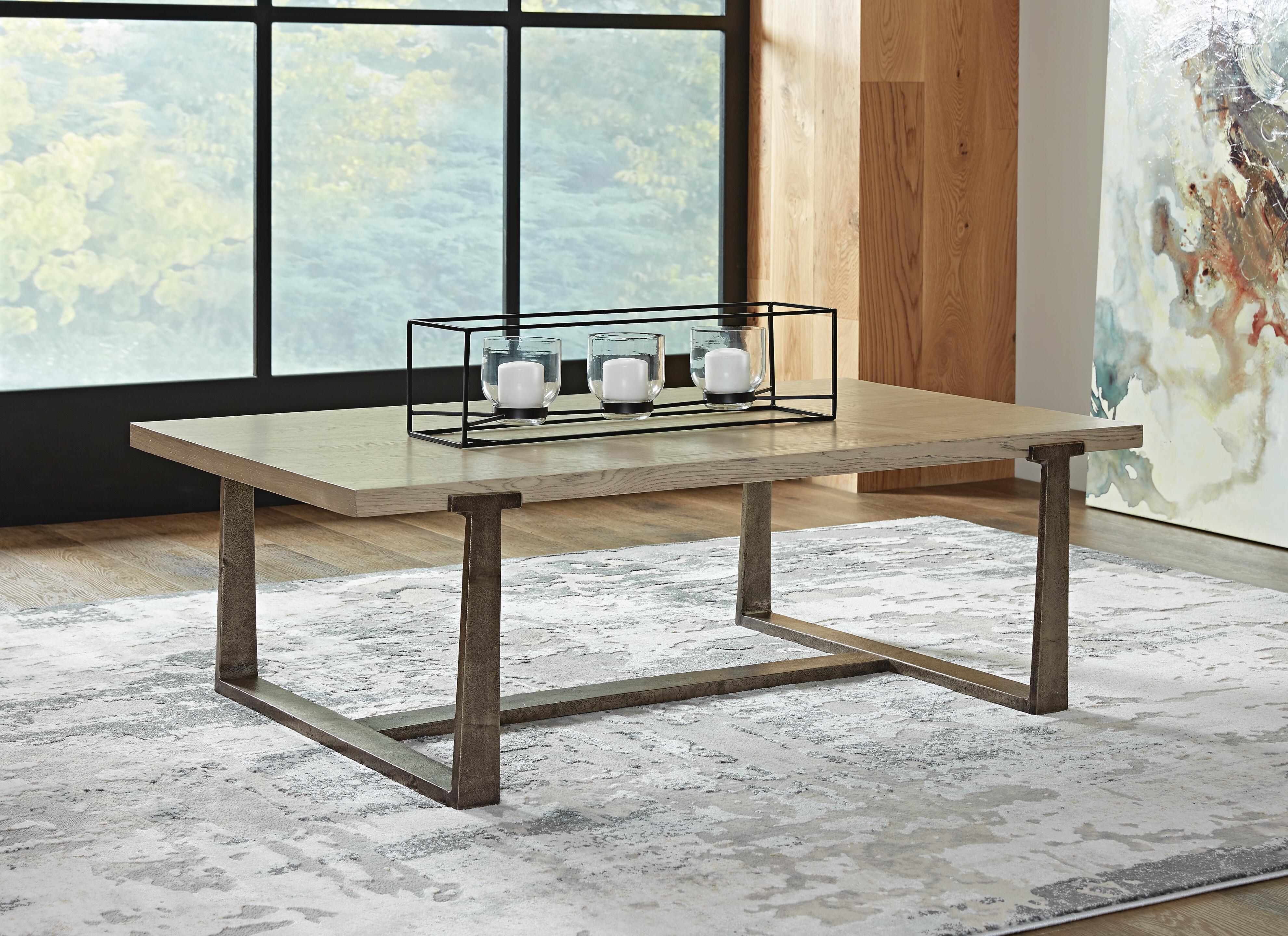 Dar Furniture - Ashley Furniture - Dalenville Coffee Table - Rectangular Cocktail Table / Gray - T965-1