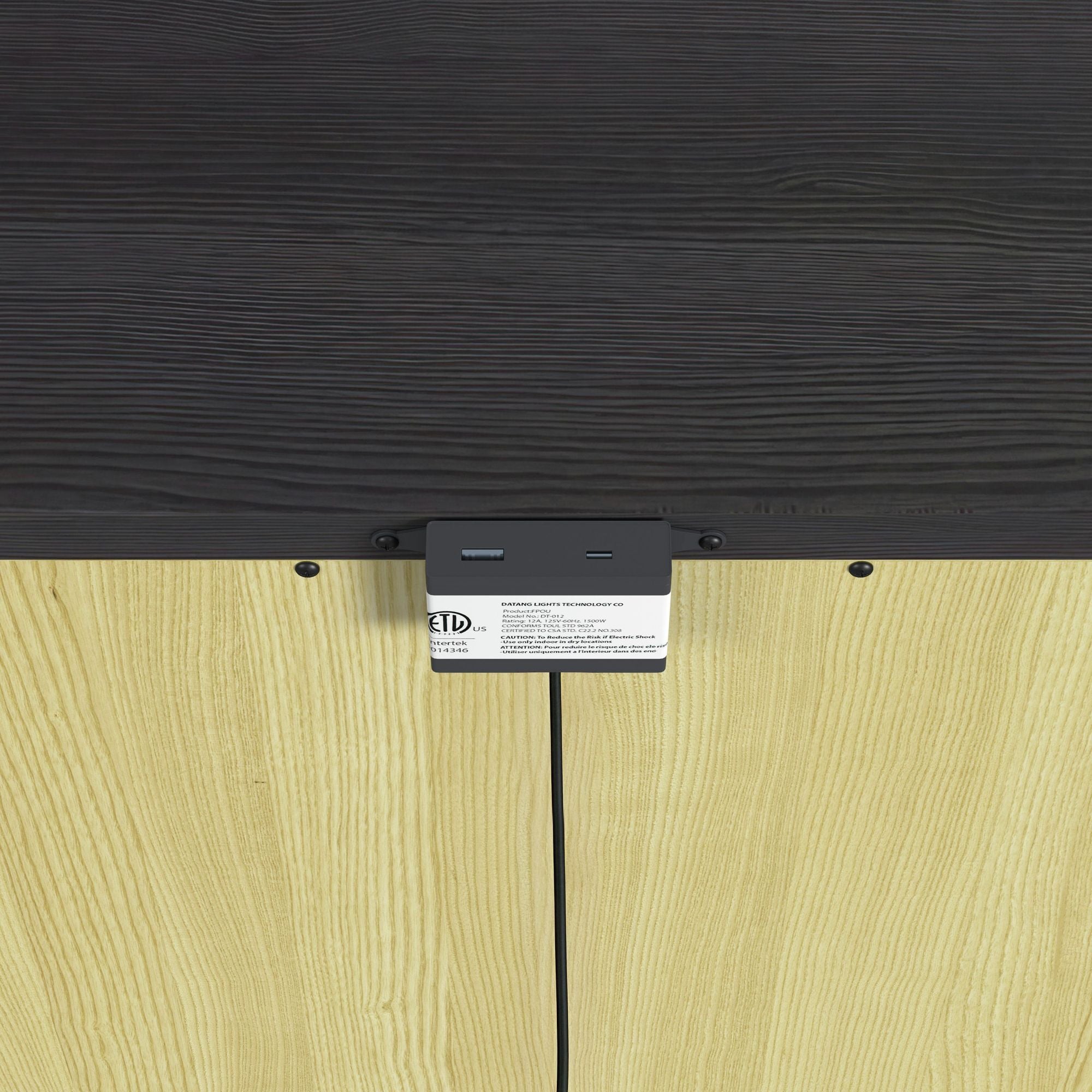 Tobias 2-Drawer Nightstand with USB in Black