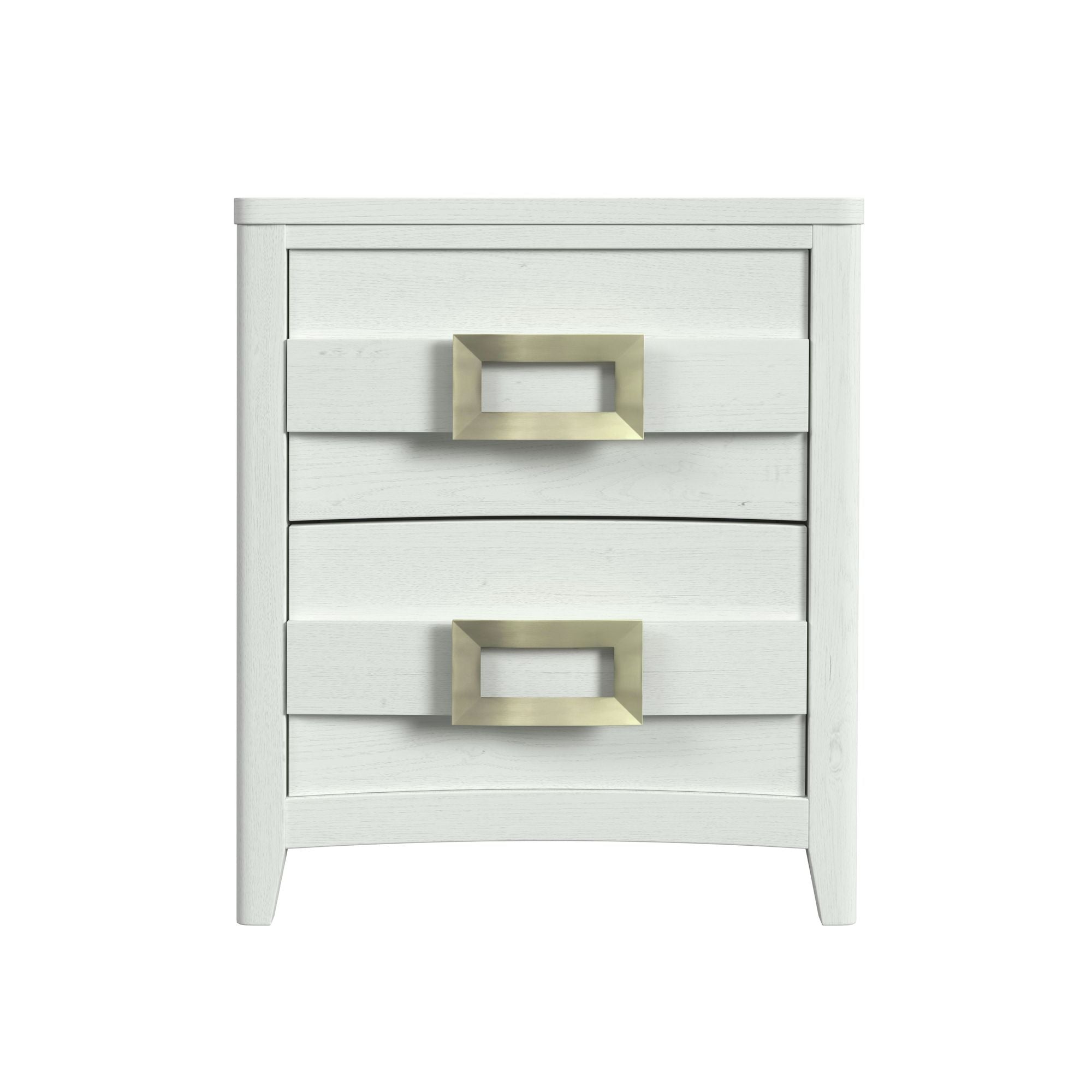 Tobias 2-Drawer Nightstand with USB in White