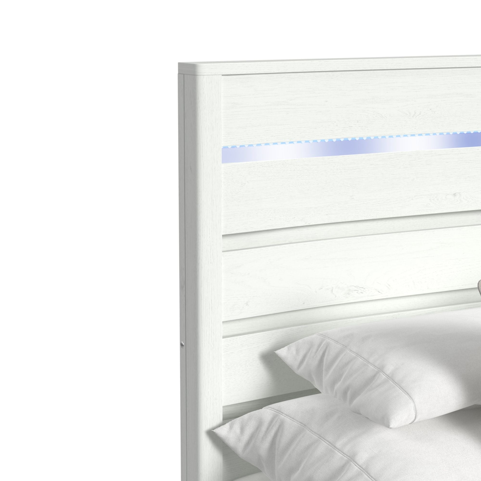 Tobias King Bed with LED in White