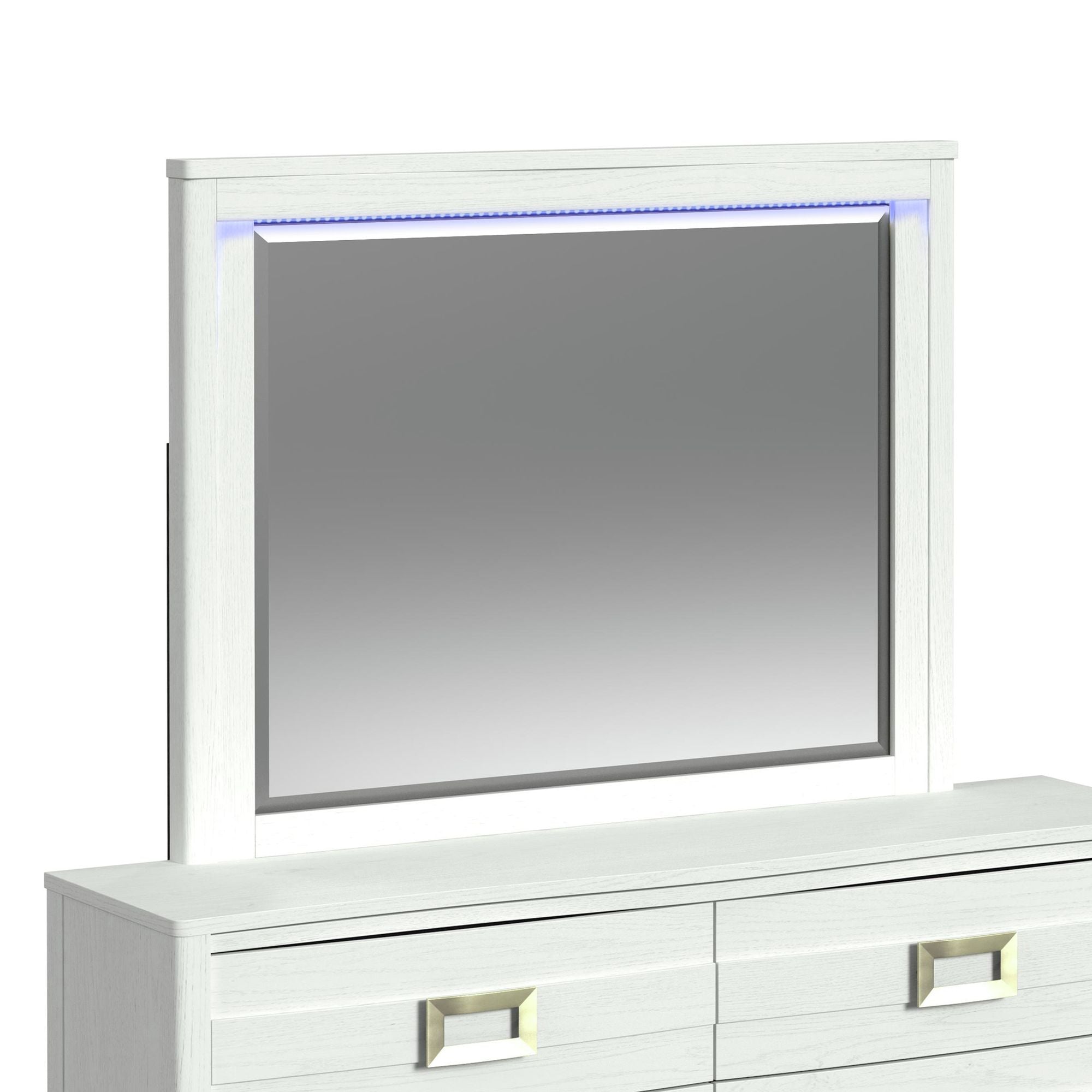 Tobias Dresser and Mirror Set with LED in White