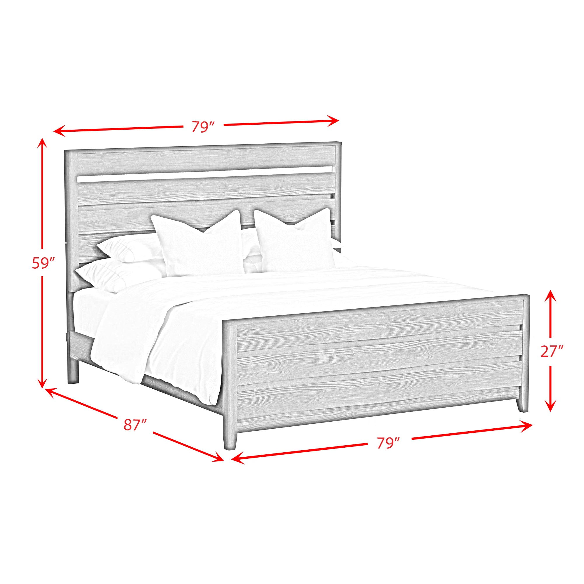 Tobias King Bed with LED in Black
