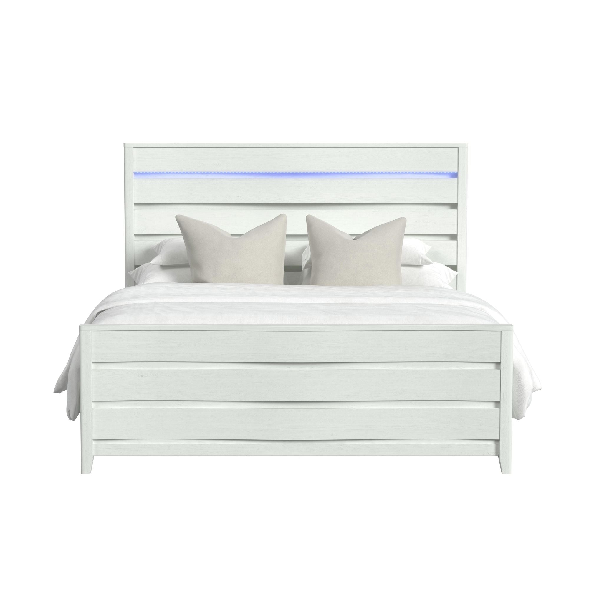 Tobias King Bed with LED in White