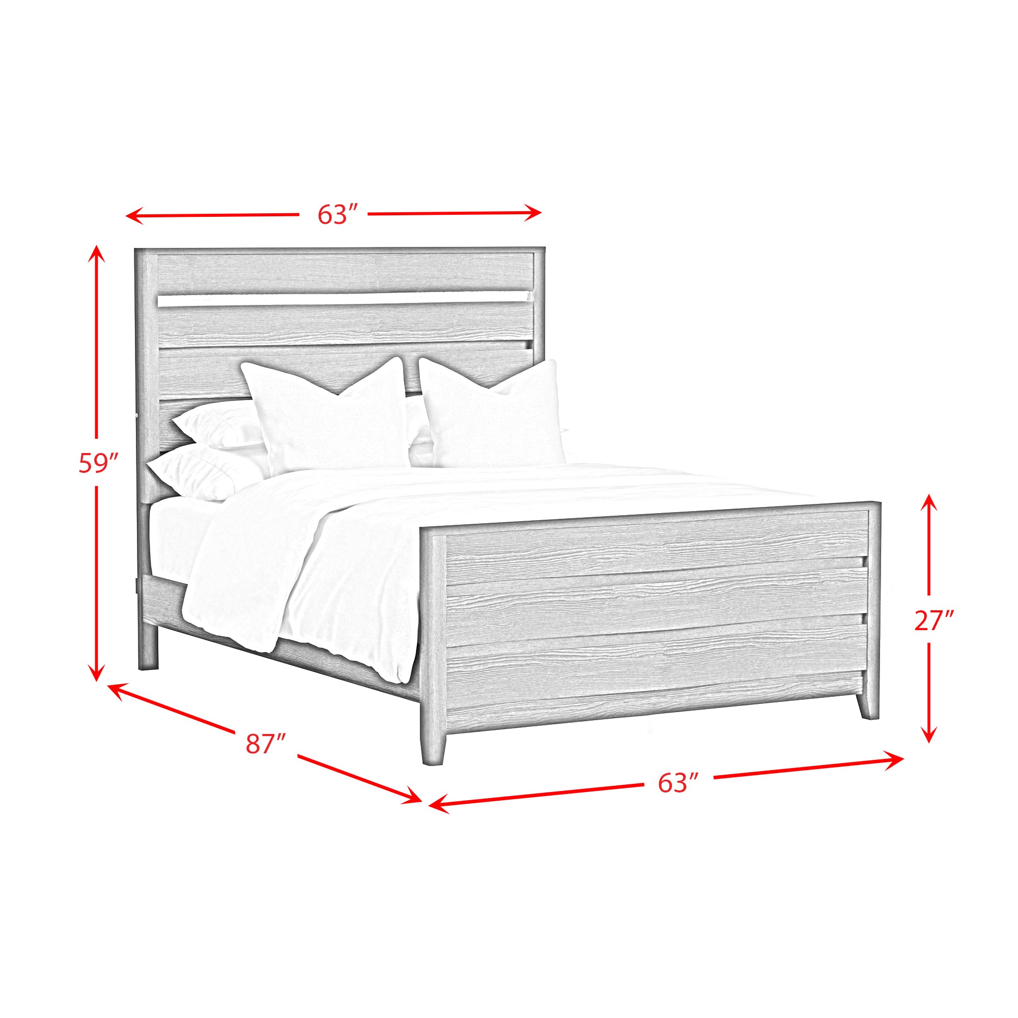 Tobias Queen Bed with LED in Black