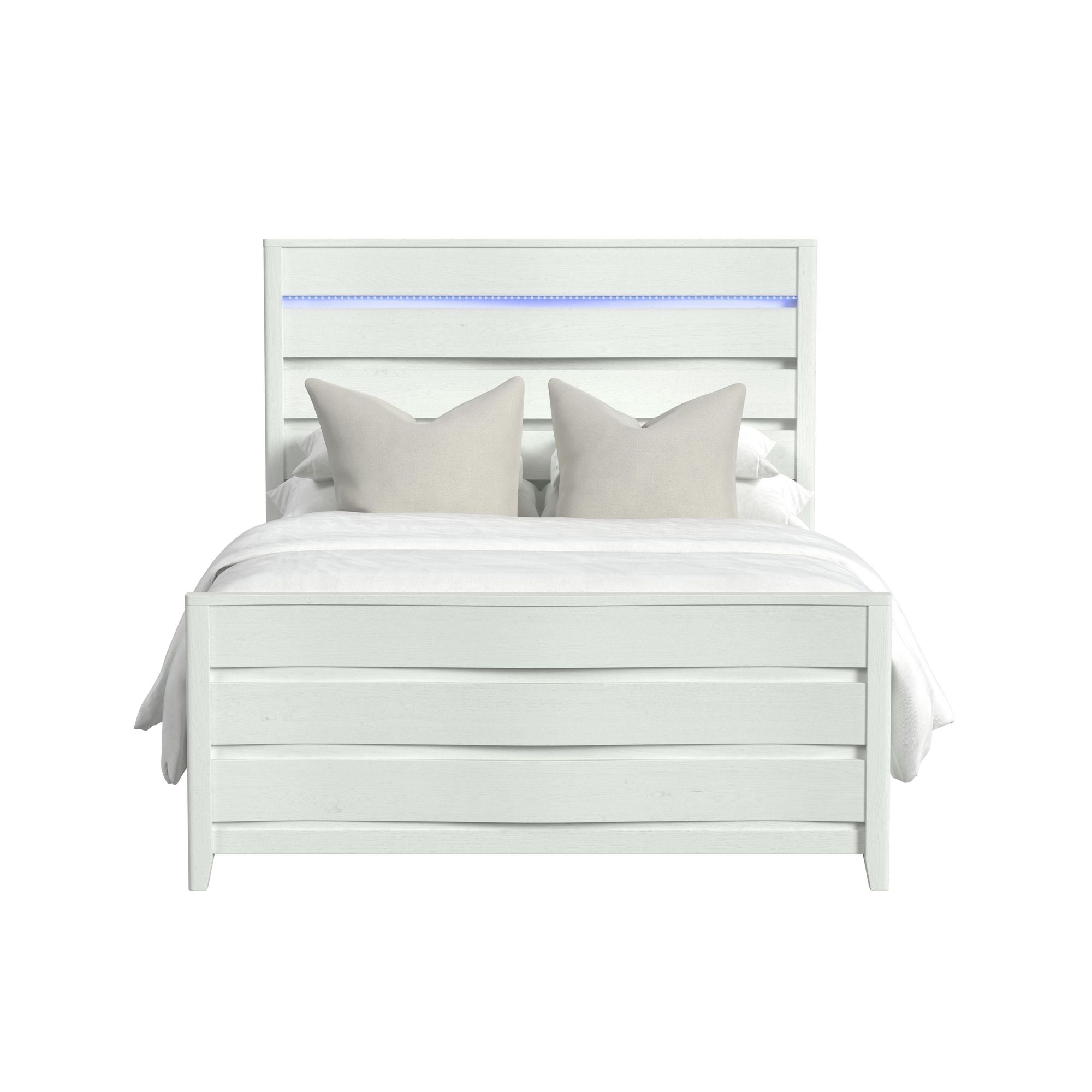 Tobias Queen Bed with LED in White