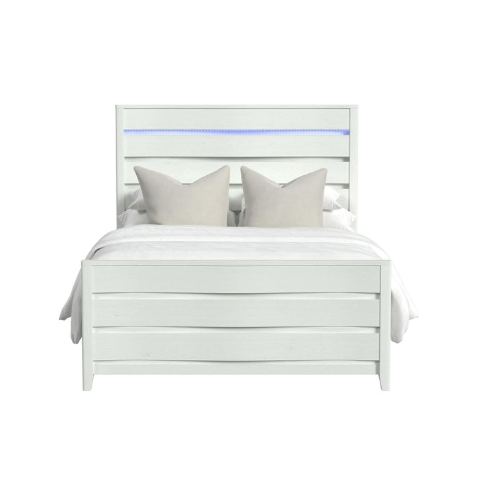 Tobias Queen Bed with LED in White