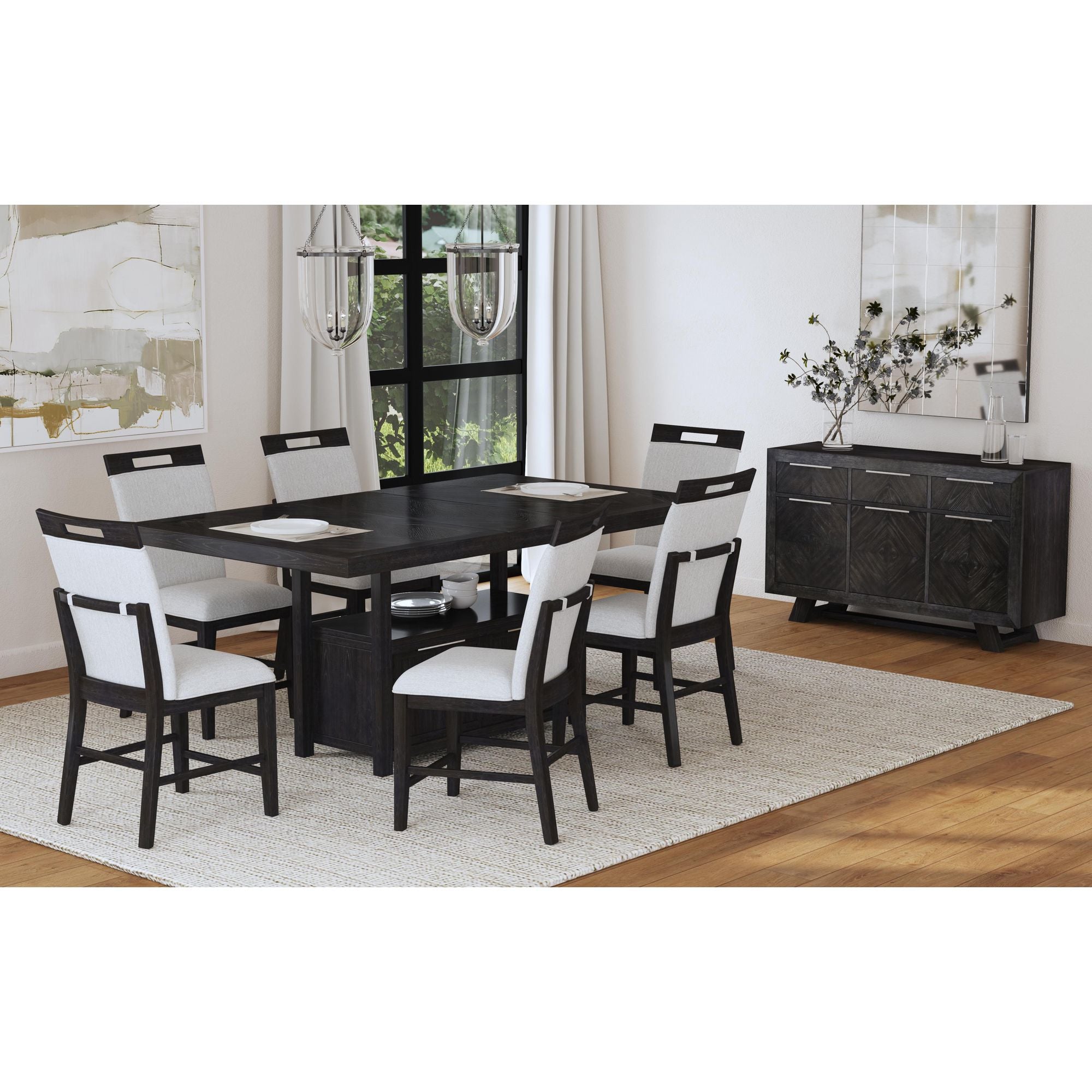 Transcend Counter Table with 20" Leaf in Charcoal