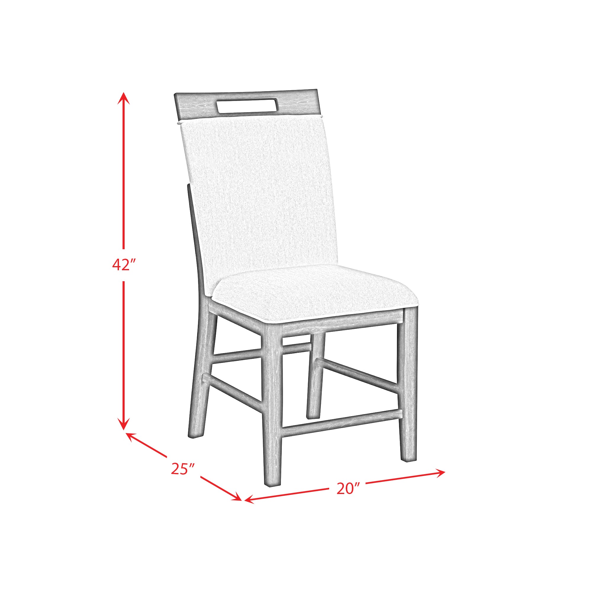 Transcend Counter Side Chair with Light Grey Fabric in Charcoal (2 Per Carton)