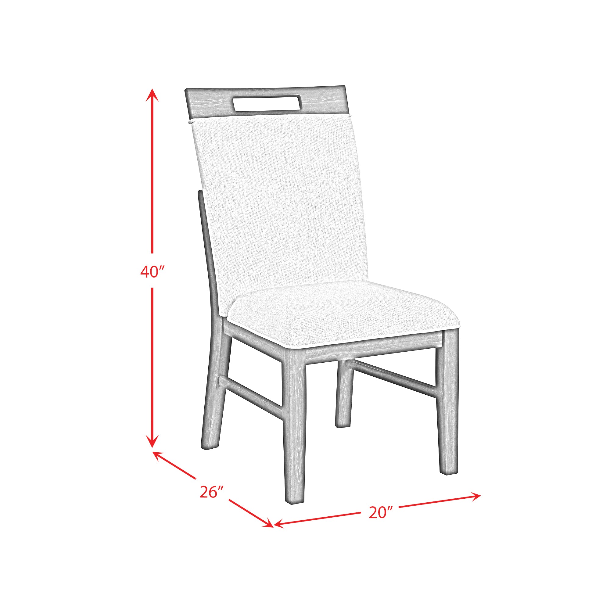Transcend Dining Side Chair with Light Grey Fabric in Charcoal (2 Per Carton)