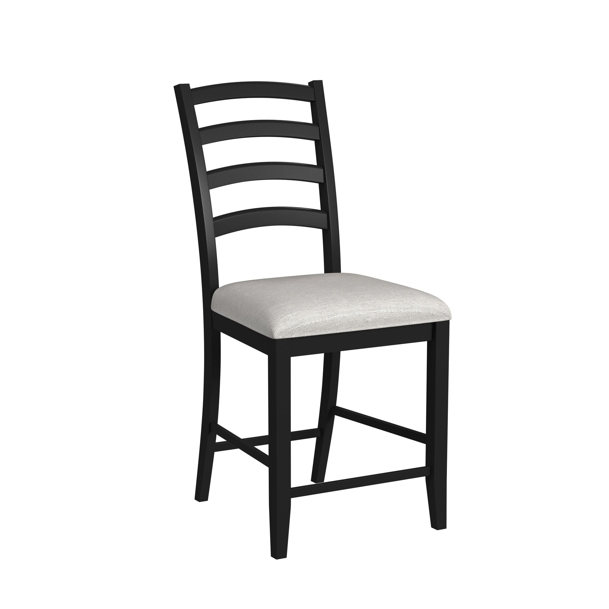Tulane 5pc Counter Table & 4 Counter Chairs with Beige Fabric in Oak & Black