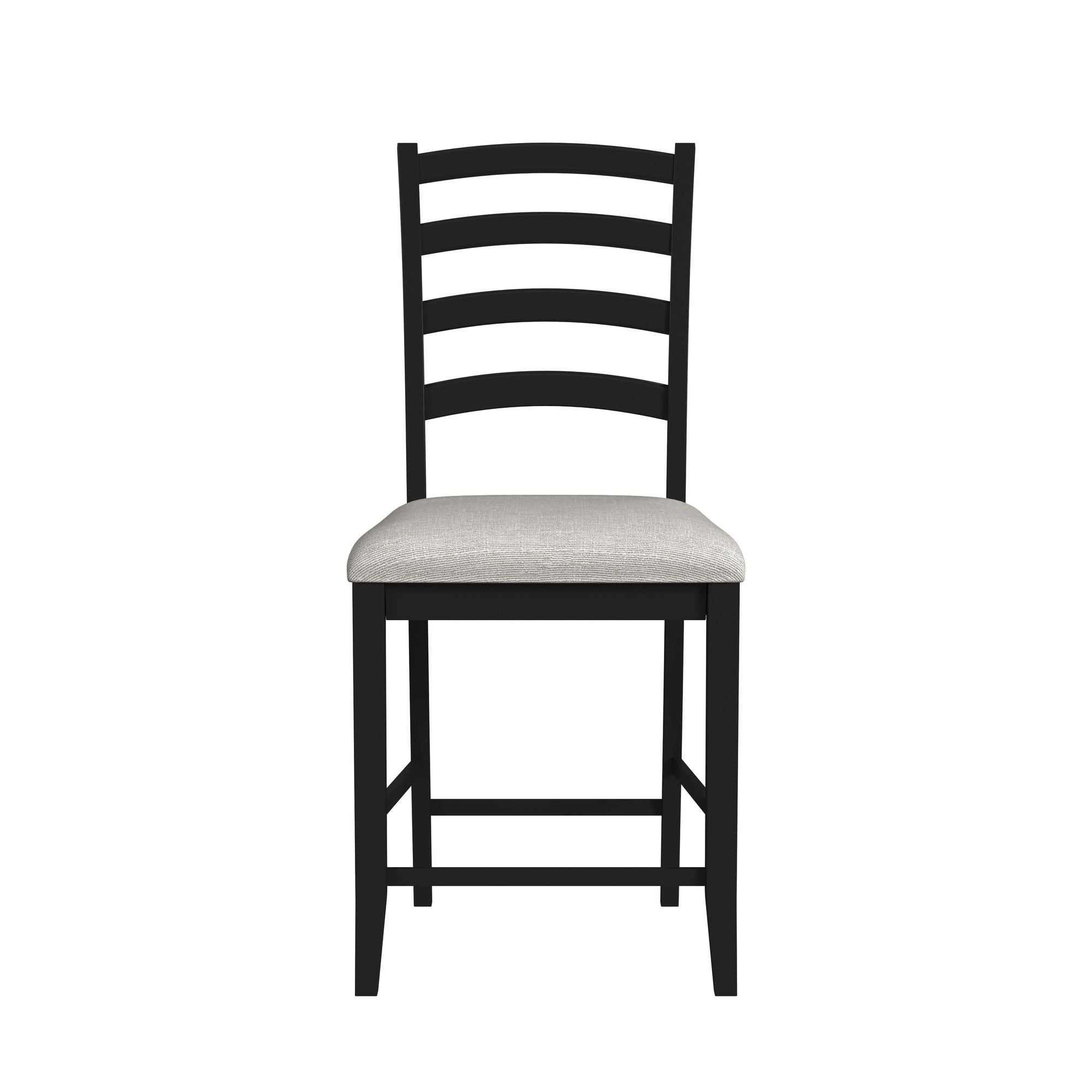 Tulane 5pc Counter Table & 4 Counter Chairs with Beige Fabric in Oak & Black