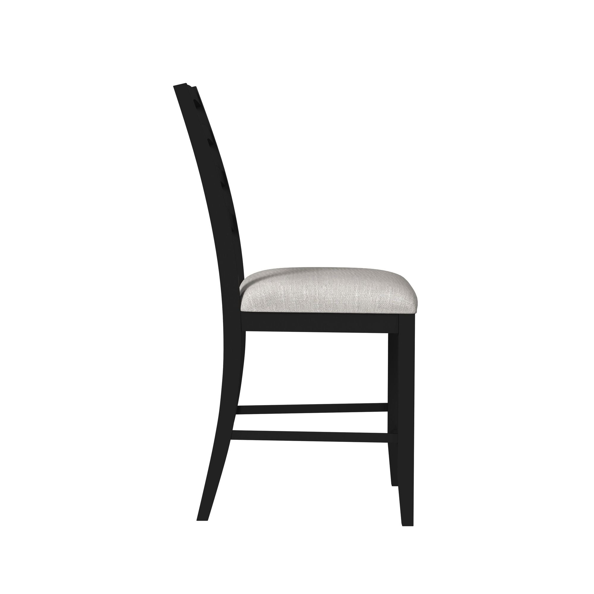 Tulane 5pc Counter Table & 4 Counter Chairs with Beige Fabric in Oak & Black