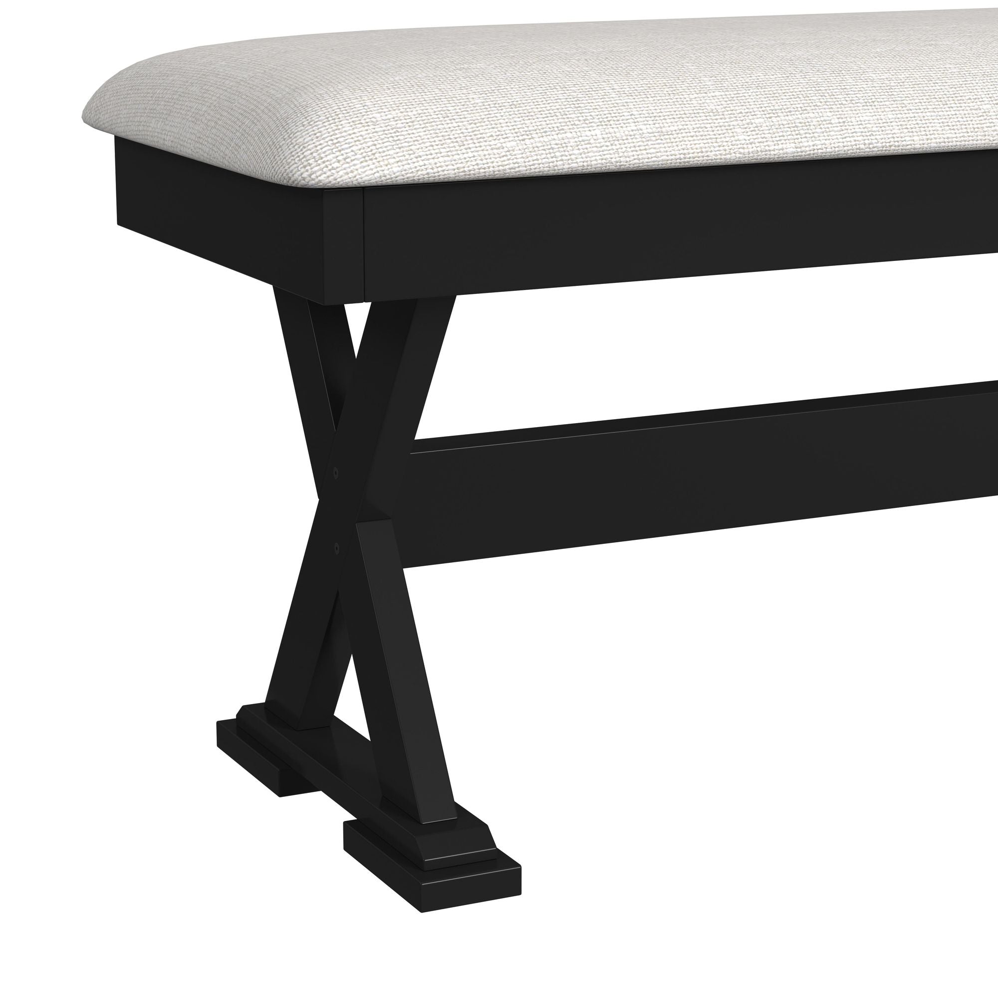 Tulane 6PC Dining Set with Table, 4 Chairs, and Bench in Oak and Black
