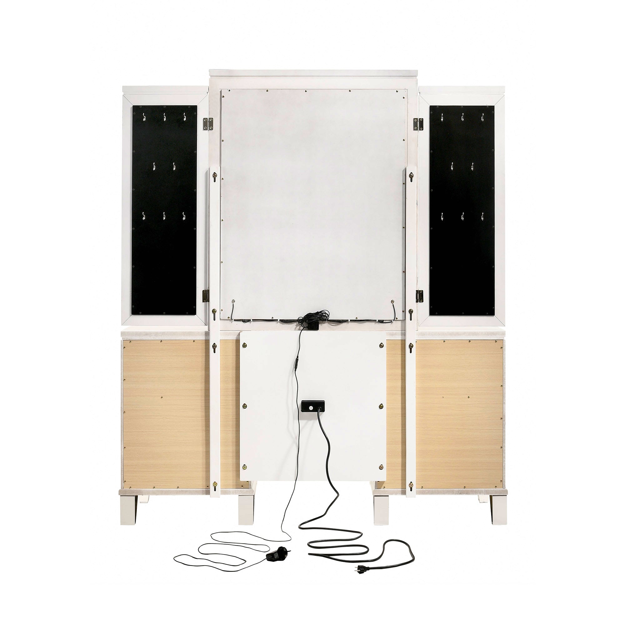 Twenty Nine Dressing Set w/LED & USB Plug in White with Stool