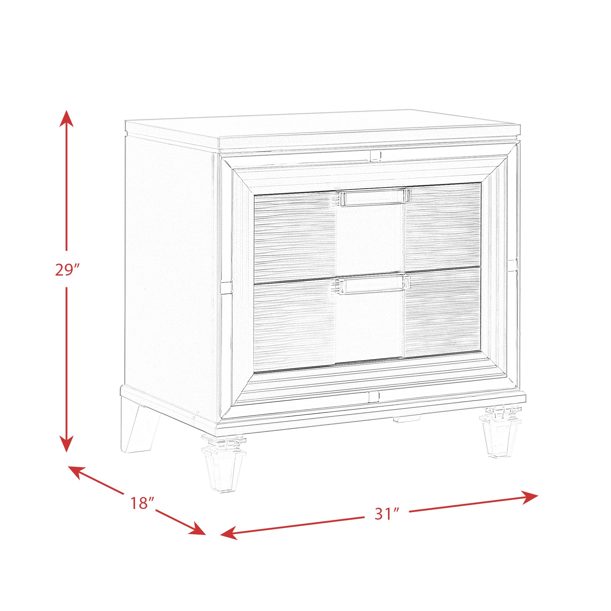 Twenty Nine Nightstand w/USB White