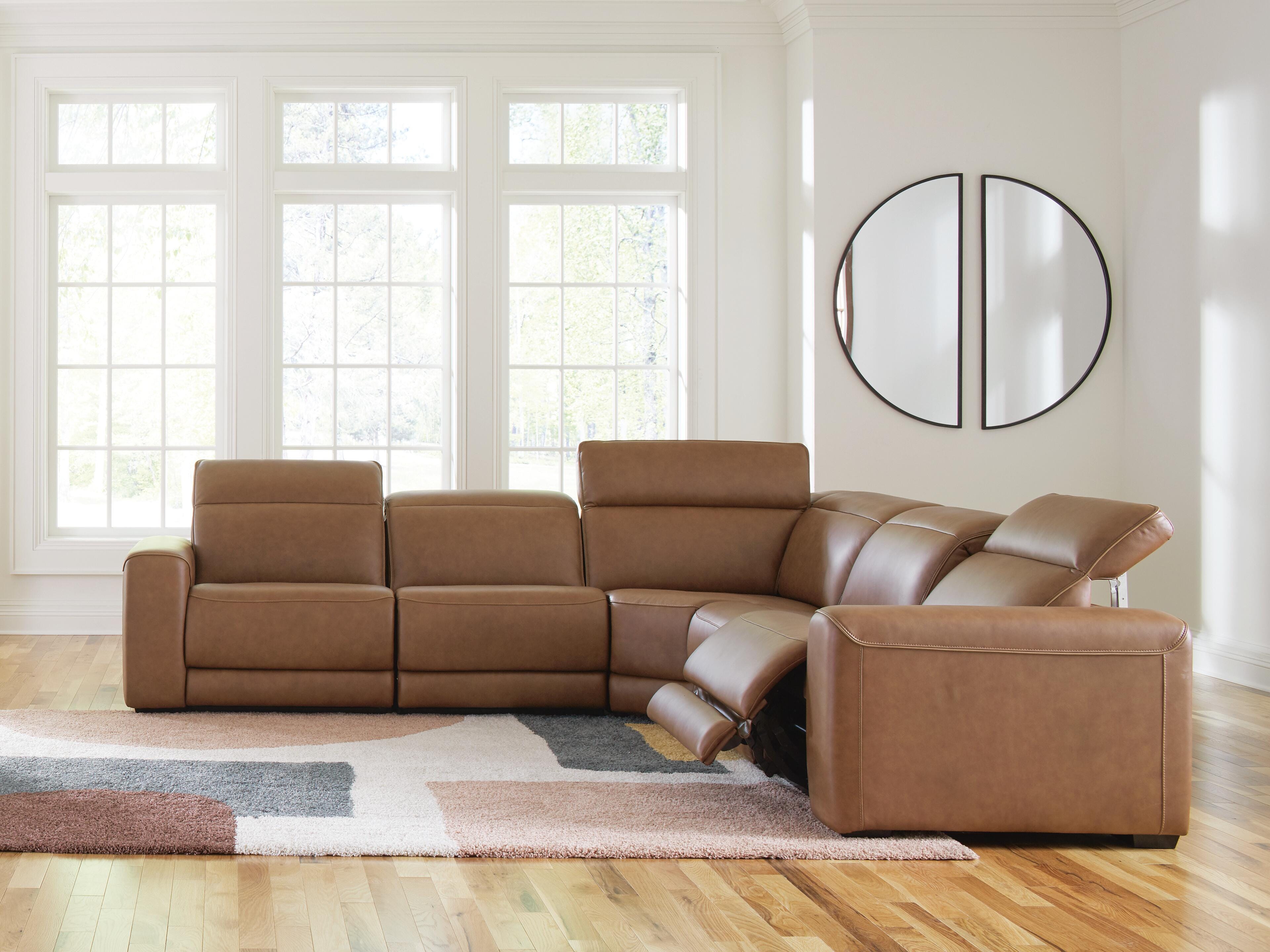 Dar Furniture - Ashley Furniture - Magic Man 5-Piece Power Reclining Sectional - 5-Piece Power Reclining Sectional / Caramel - PCU10700S13
