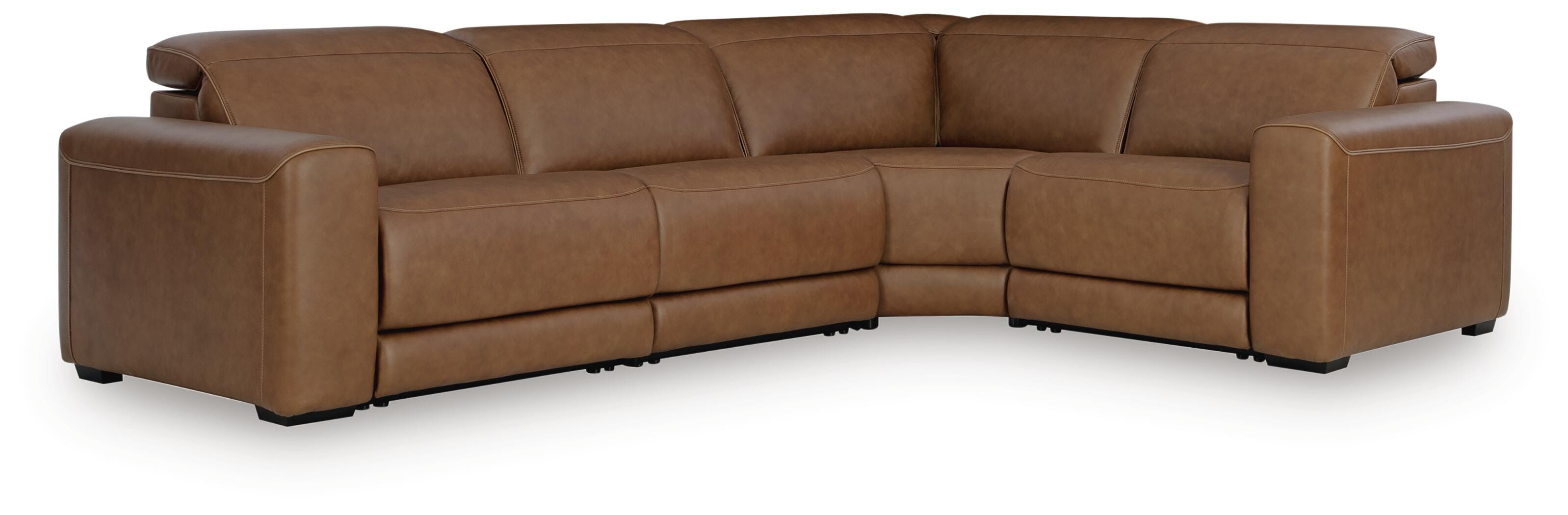 Dar Furniture - Ashley Furniture - Magic Man 4-Piece Power Reclining Sectional - 4-Piece Power Reclining Sectional / Caramel - PCU10700S11
